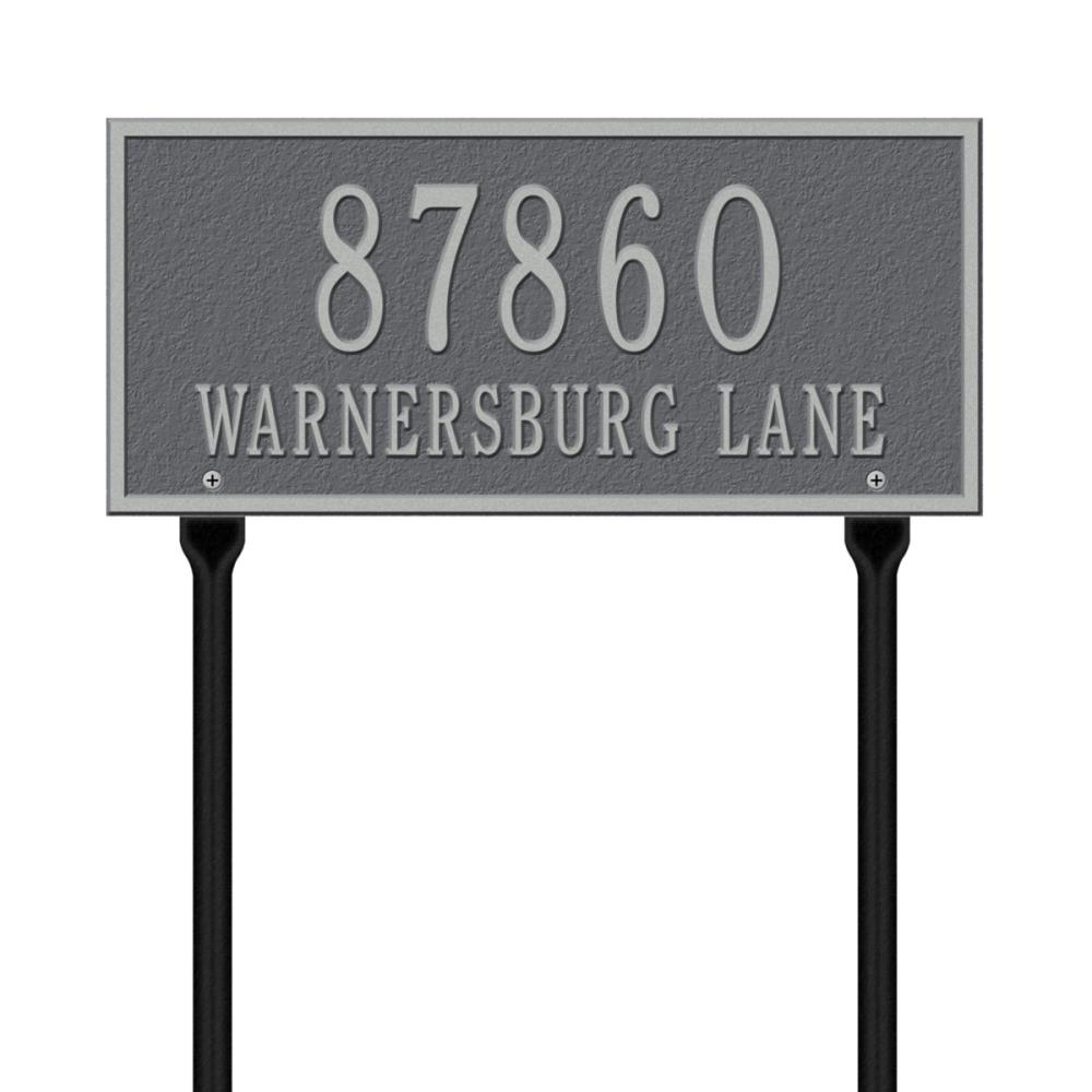 Whitehall 1323PS 7-1/4-in H x 16-in W Pewter/silver Aluminum Address plaque