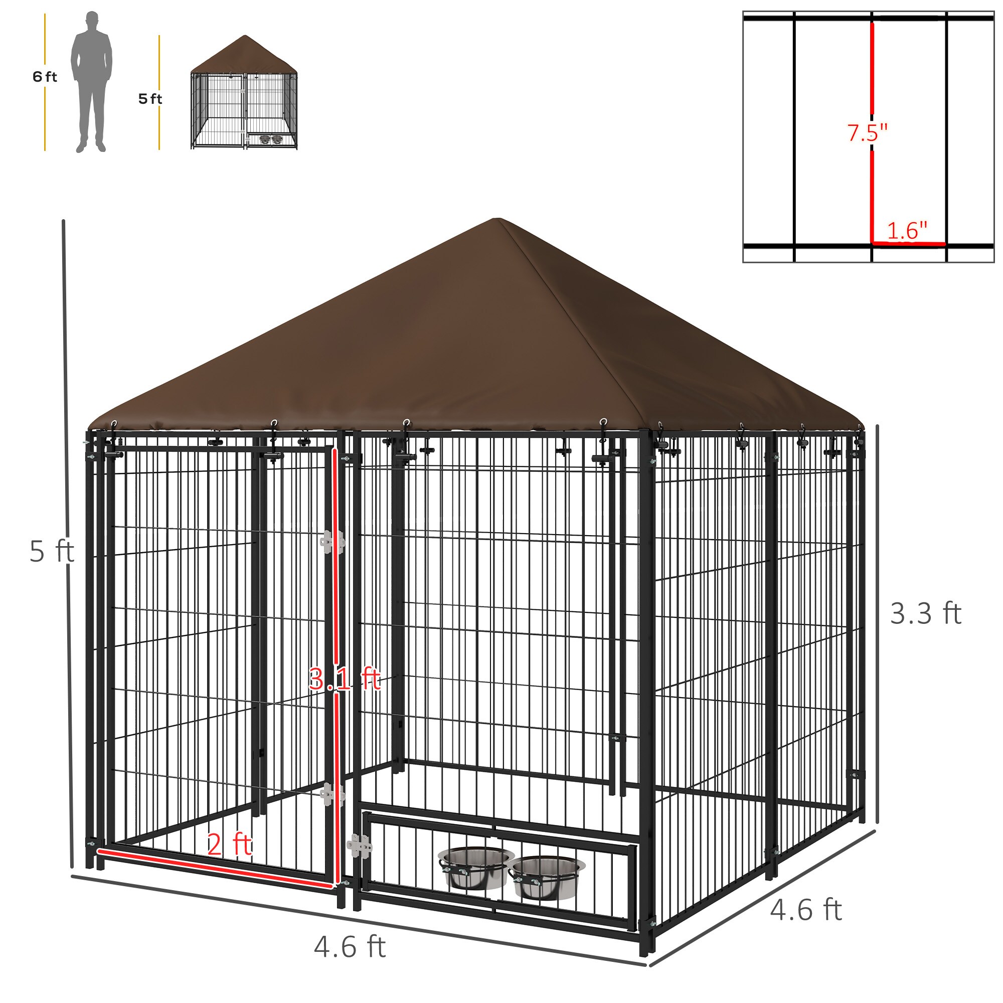 Kahomvis MIX-QPCW-345 Pet-Crates-Carriers - View #3