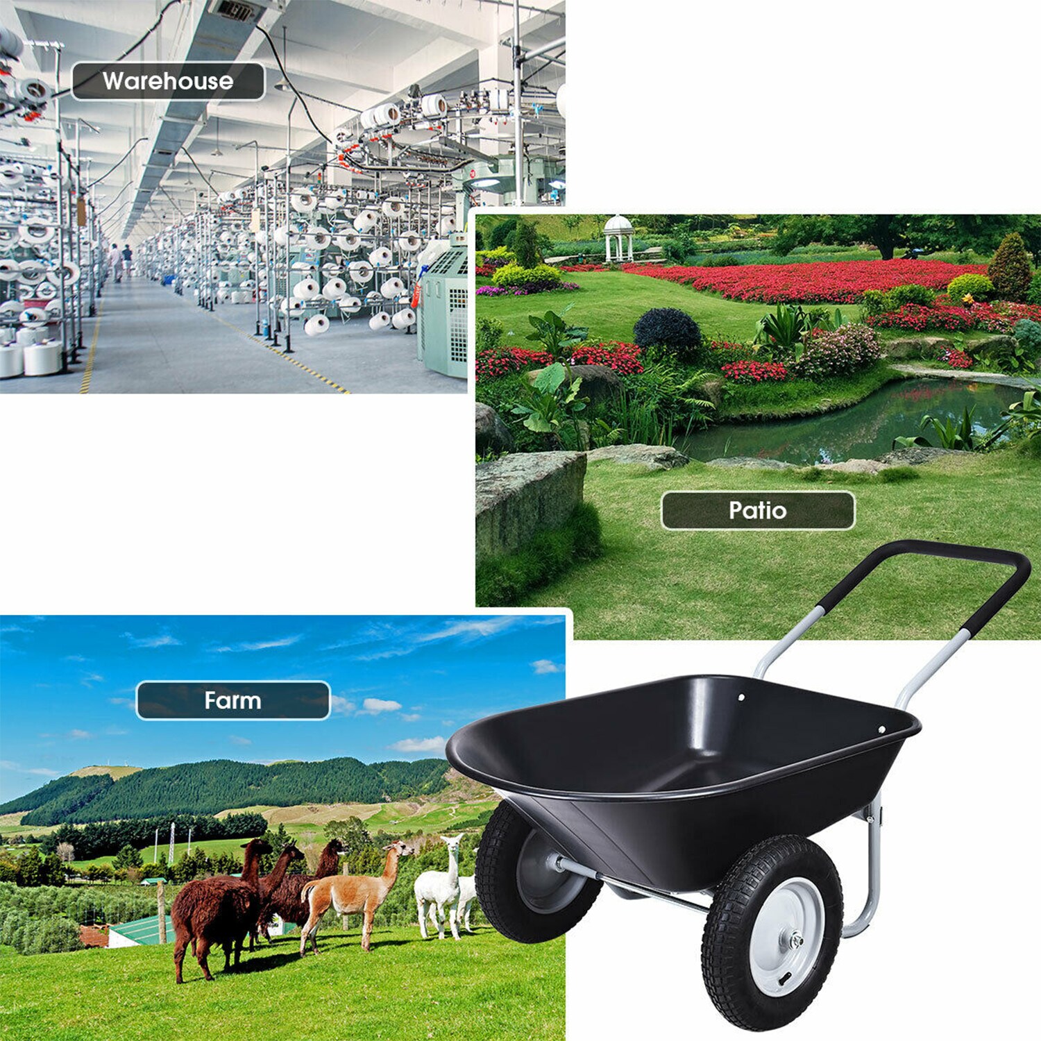 WELLFOR CHY-GC154BK Yard-Carts - View #6