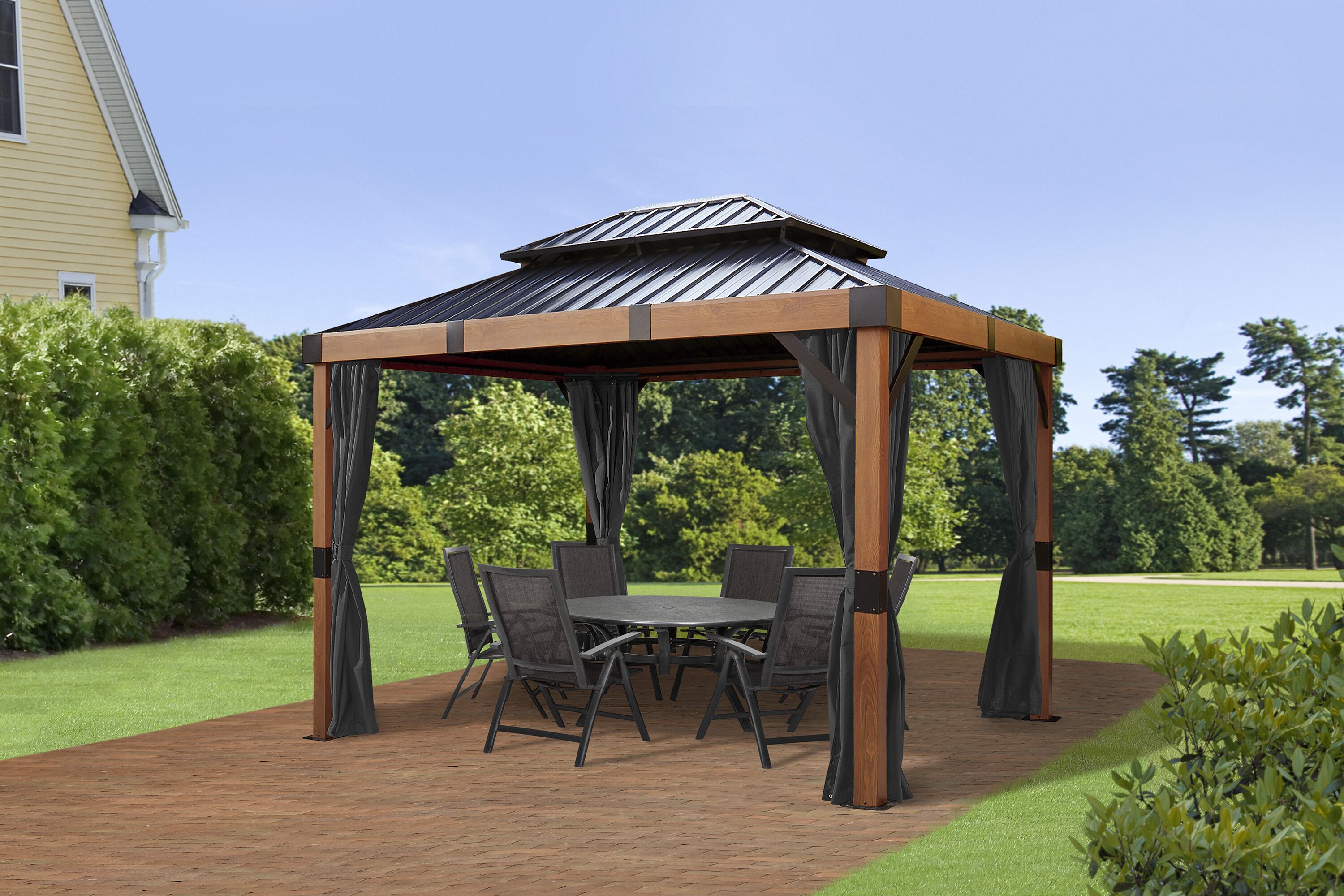 Sojag 500-in x 79.5-in Black Gazebo Curtains in the Gazebo Parts ...