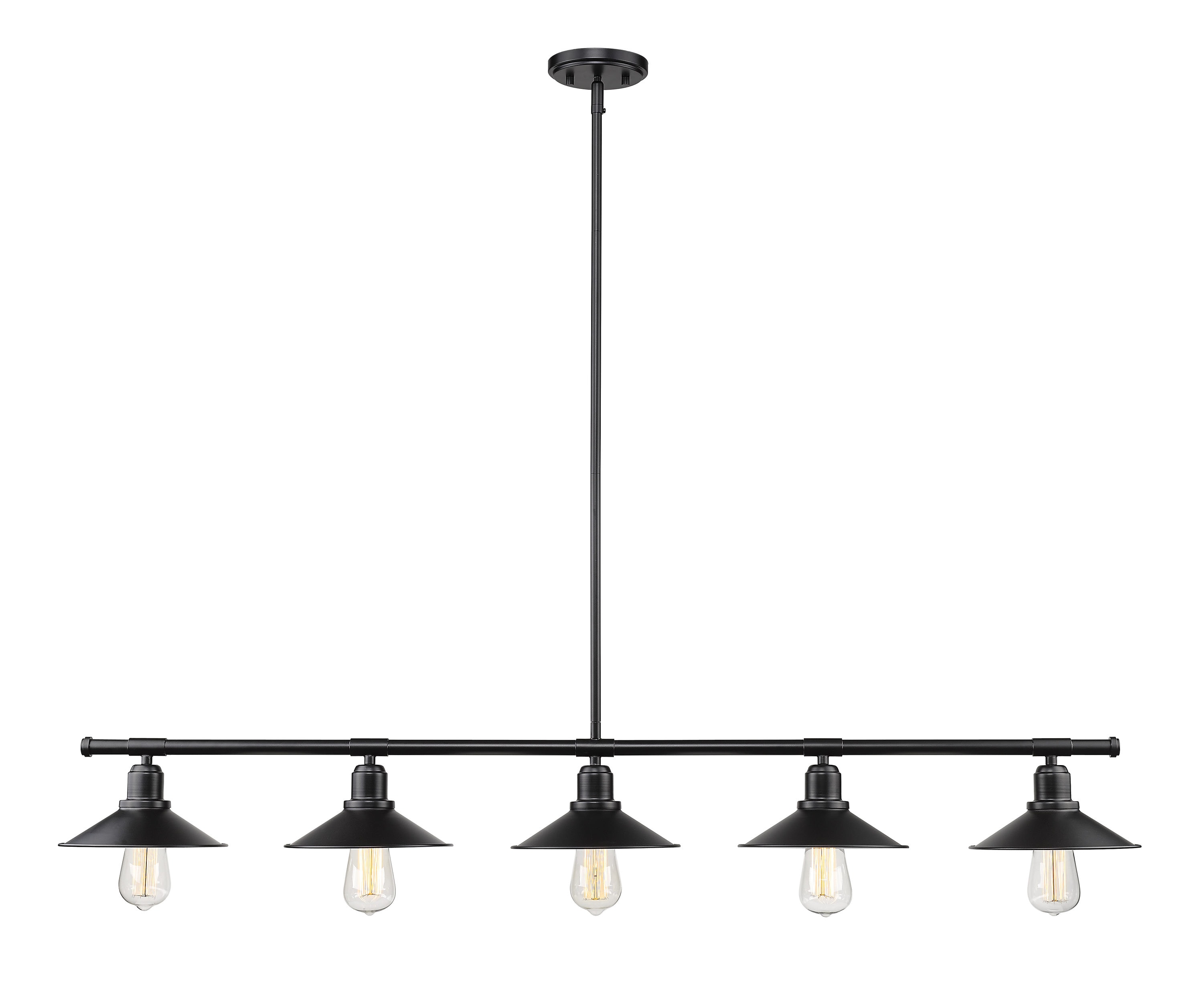 Z-Lite 613-5L-MB Casa Matte Black Incandescent Medium Base (e-26) Pool Table Lighting
