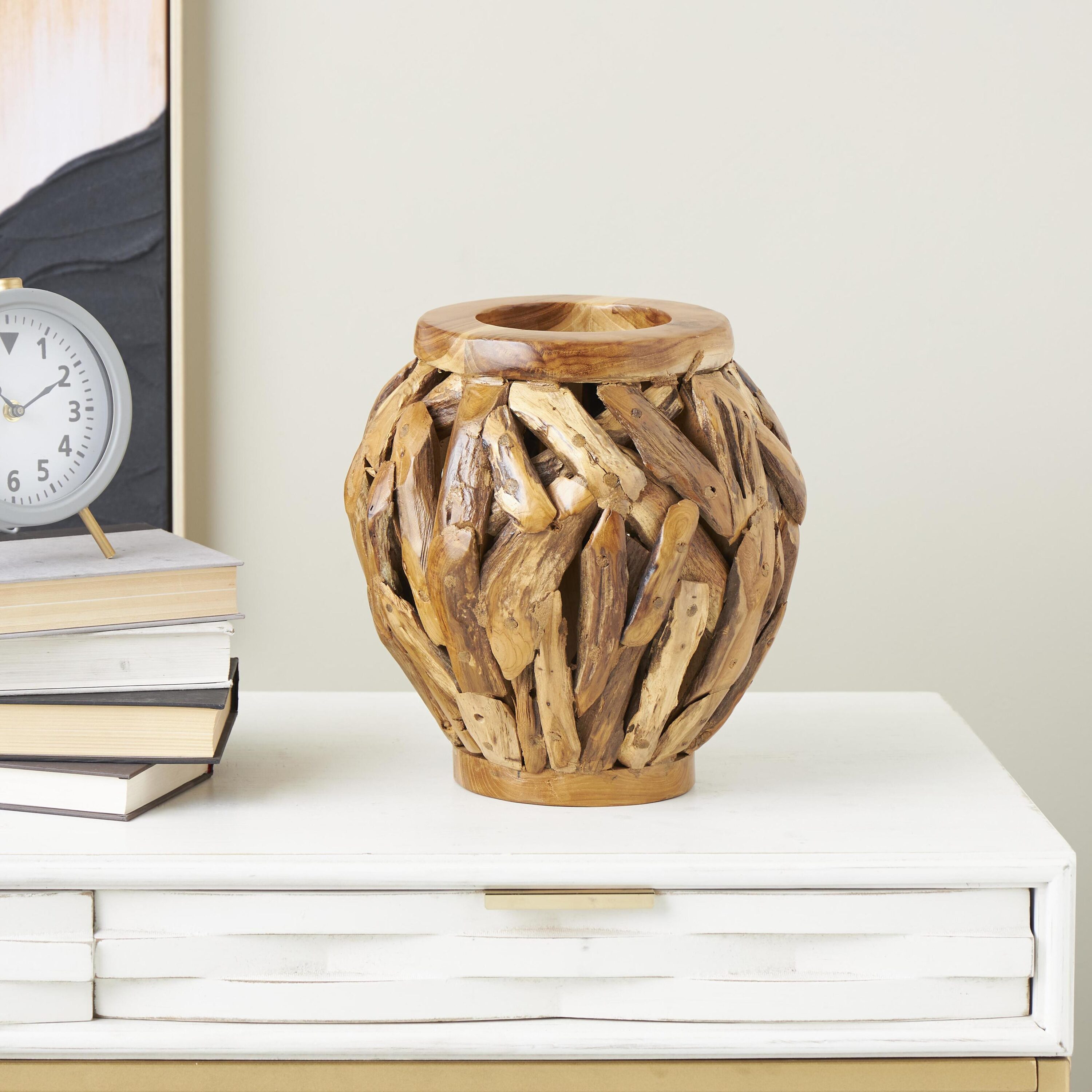 Grayson Lane 822718 Brown Wood Farmhouse Vase