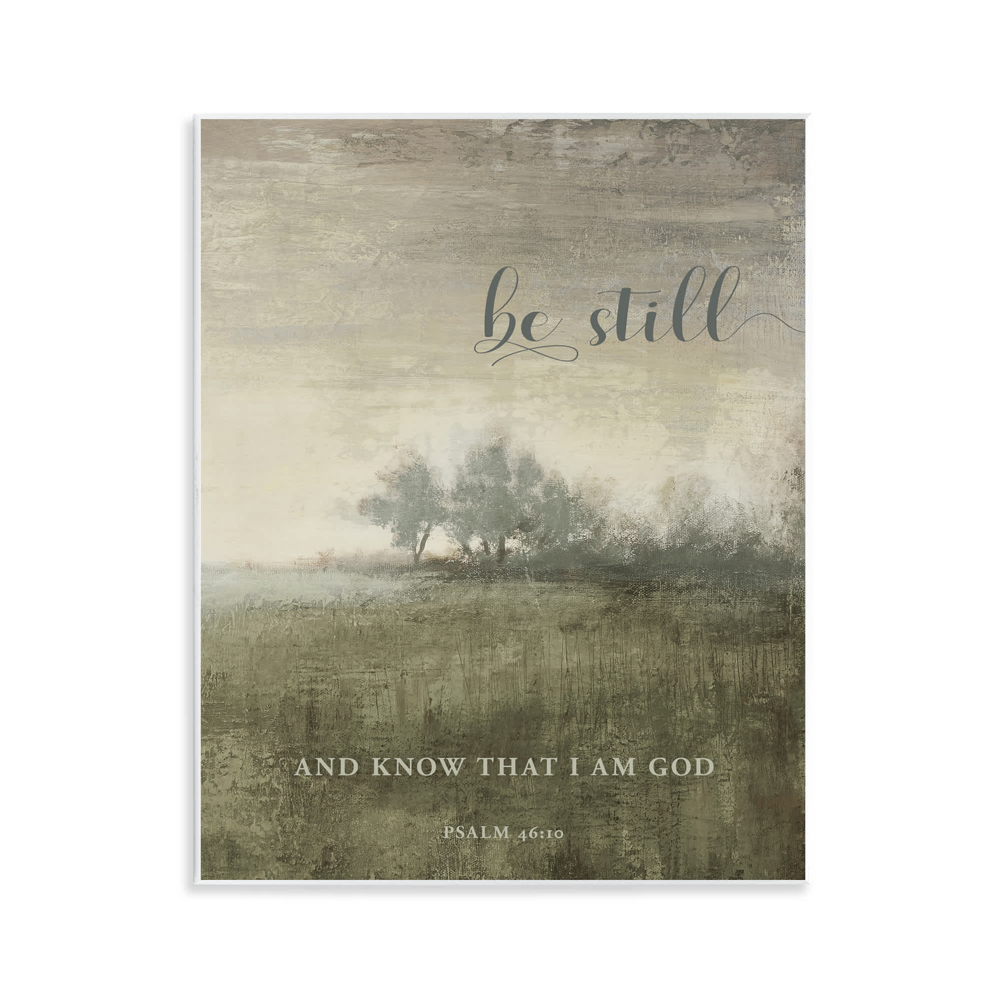 Stupell Industries BS-823-WD-11X14 Be Still over Rustic Landscape Wall Plaque Art By John Spaeth 11 x 14