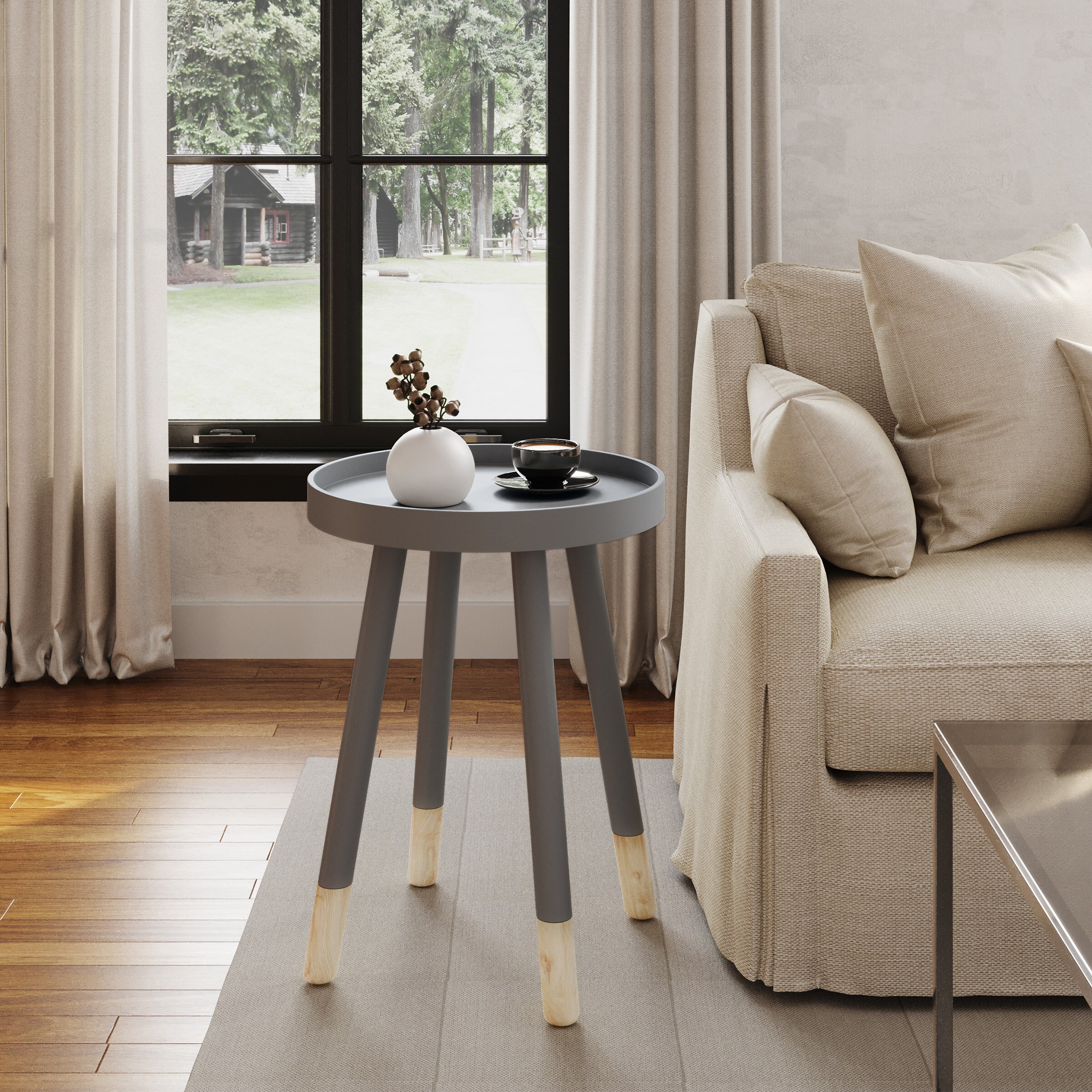 Lavish Home 80-FT-2-GY End-Tables - View #3