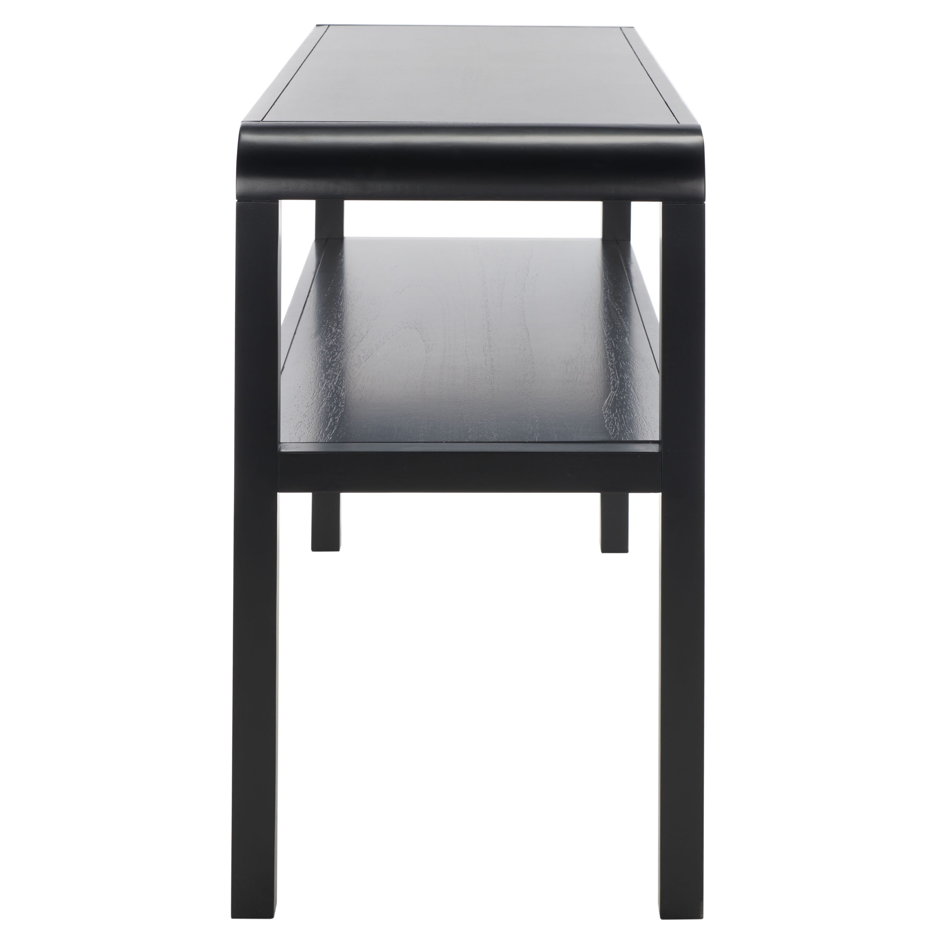 Omara Sleek Black Solid Wood 53'' Modern Console Table with Storage