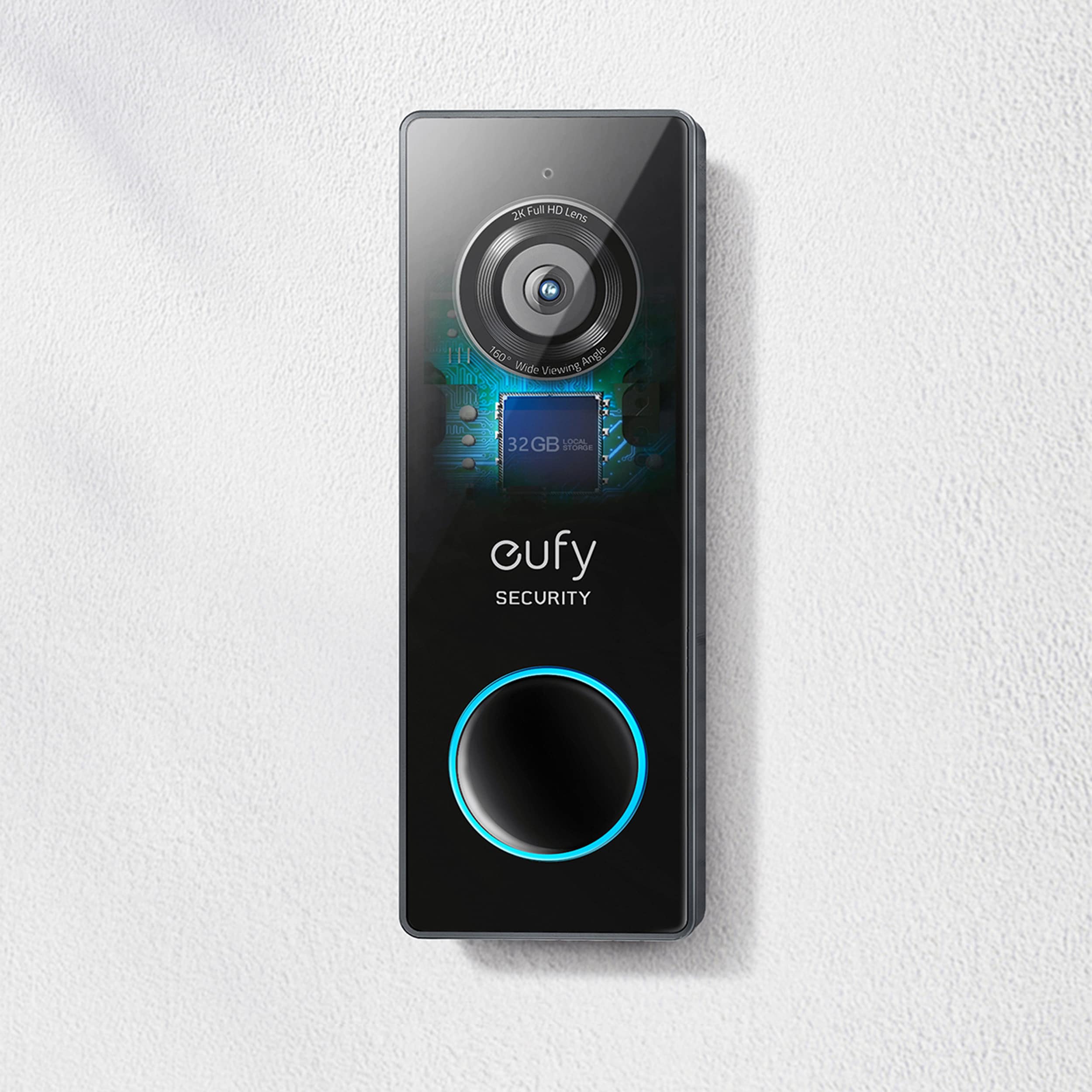 eufy Security Wired 2K Video Doorbell, w/Chime Wireless Wi-fi Compatibility  Smart Video Doorbell in Black in the Video Doorbells department at