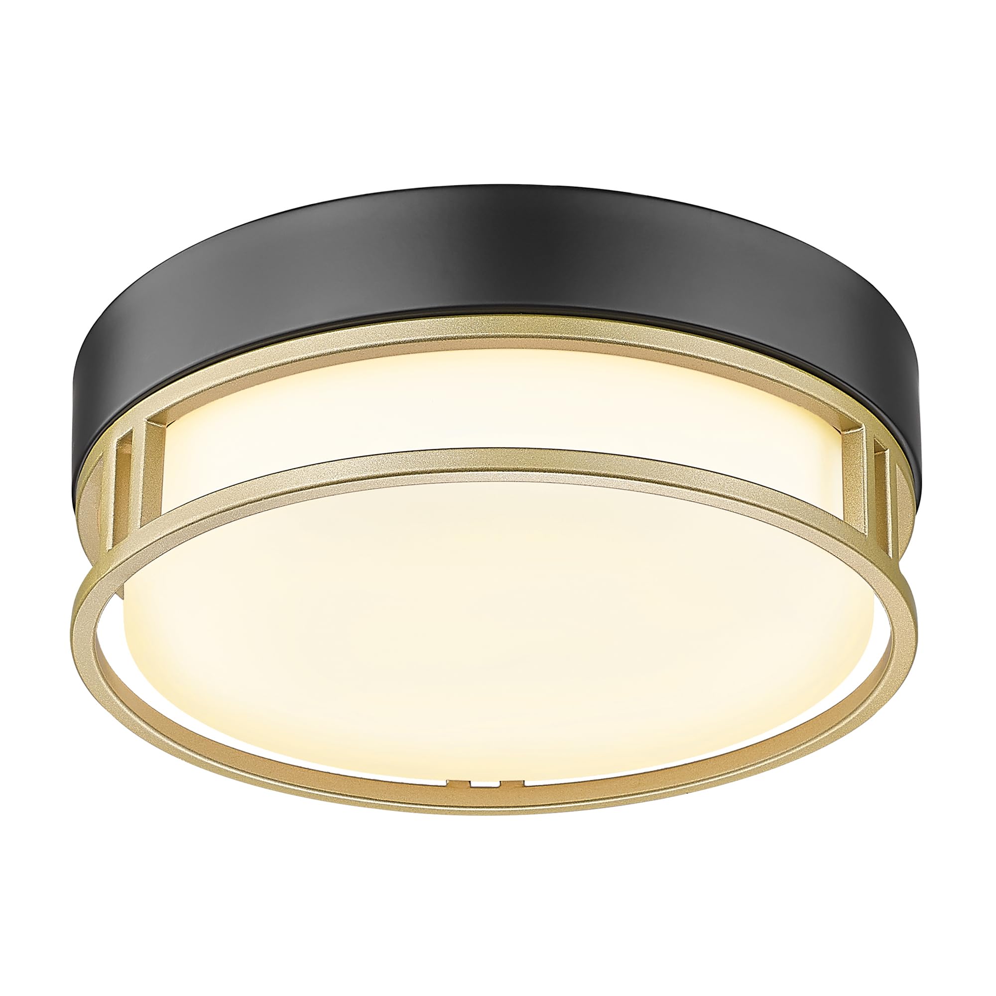LTMATE LSZS76F BK+AG JAZAVA 1 -Light 10.3-in Matte Black Flush Mount Light