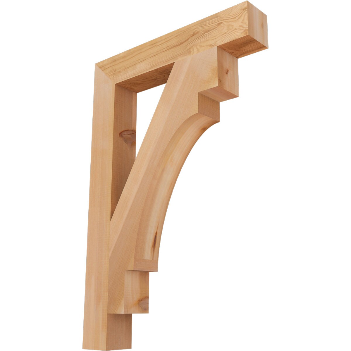 Ekena Millwork BKT04X24X36MRC05SWR Merced block smooth 3-1/2-in x 24-in x 36-in Western red cedar Brown Wood Standard bracket