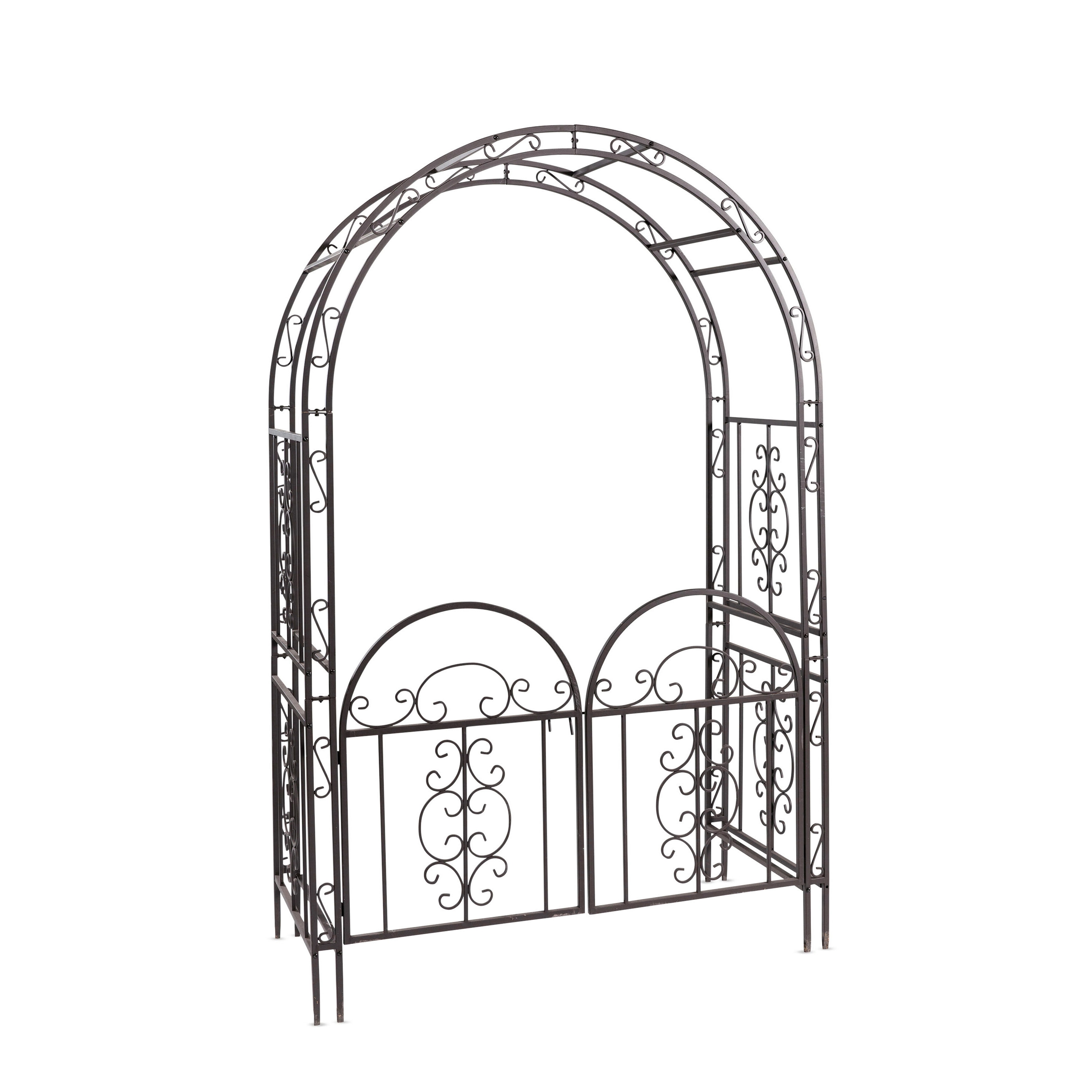 Evergreen 50510 4.43-ft W x 7-ft H Arched Bronze Steel Garden Arbor