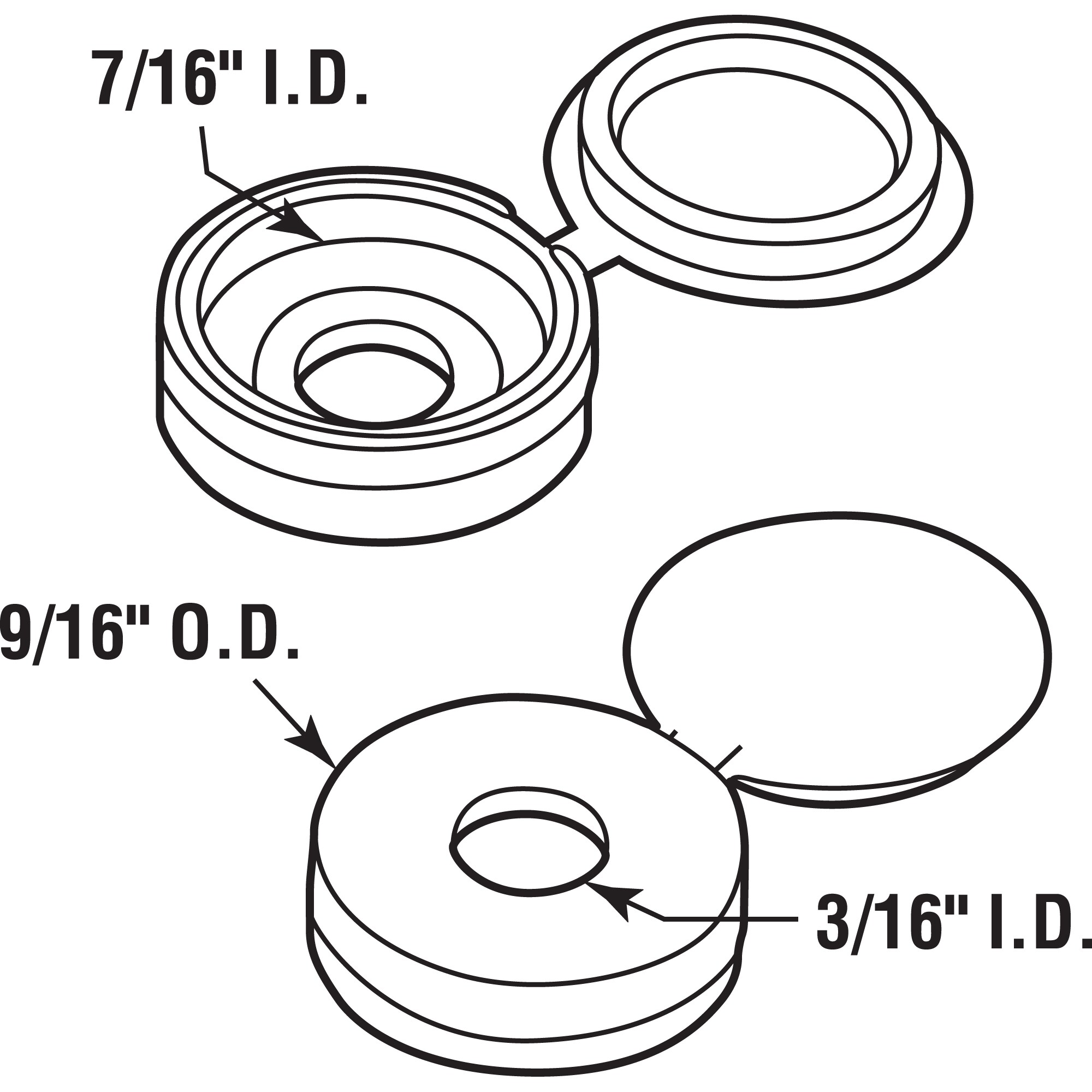 Prime-Line EP 16097 End-Caps-Screw-Protectors - View #2