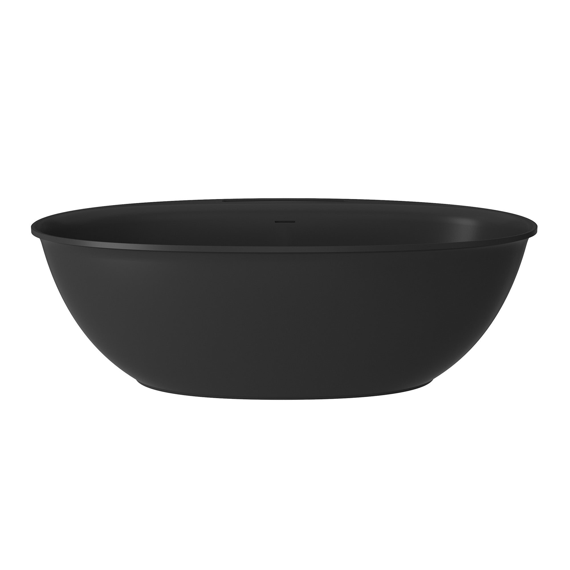 Boyel Living BL04667MB 67 in. x 33 in. Solid Surface Stone Resin Freestanding Soaking Bathtub with Center Drain and Drainer and Hose in Matte Black