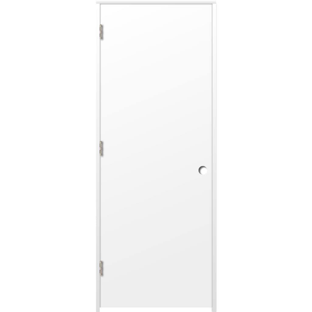 RELIABILT LOE830722 32-in x 80-in Primed Hollow core Flush Right hand Smooth Primed Hardboard Flat Jamb Single Prehung Interior Door
