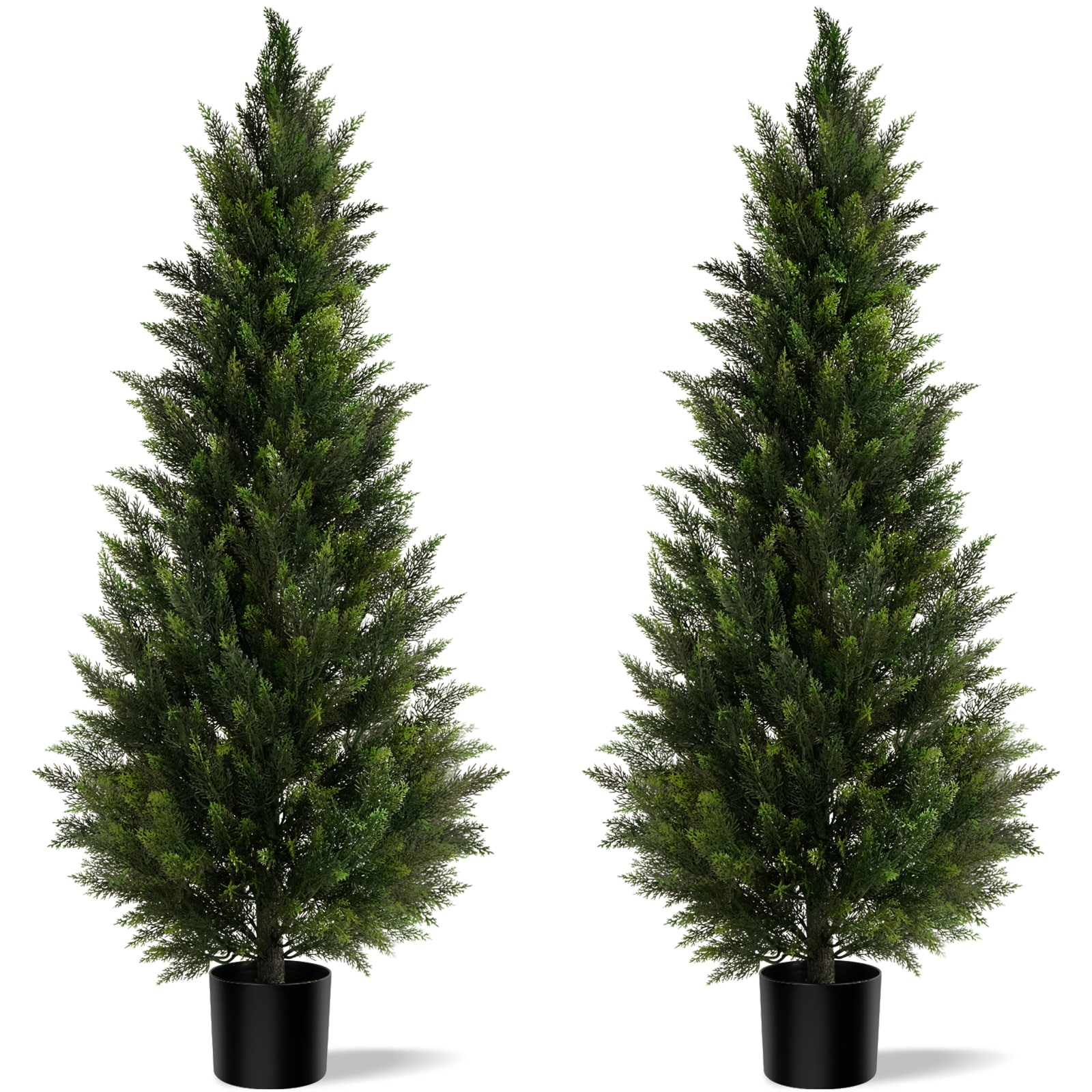 Vitalismo 5ft Artificial Cedar Topiary Trees Faux Pine Shrubs Plants Outdoor Indoor Home Decor Realistic Fake Plants set of 2