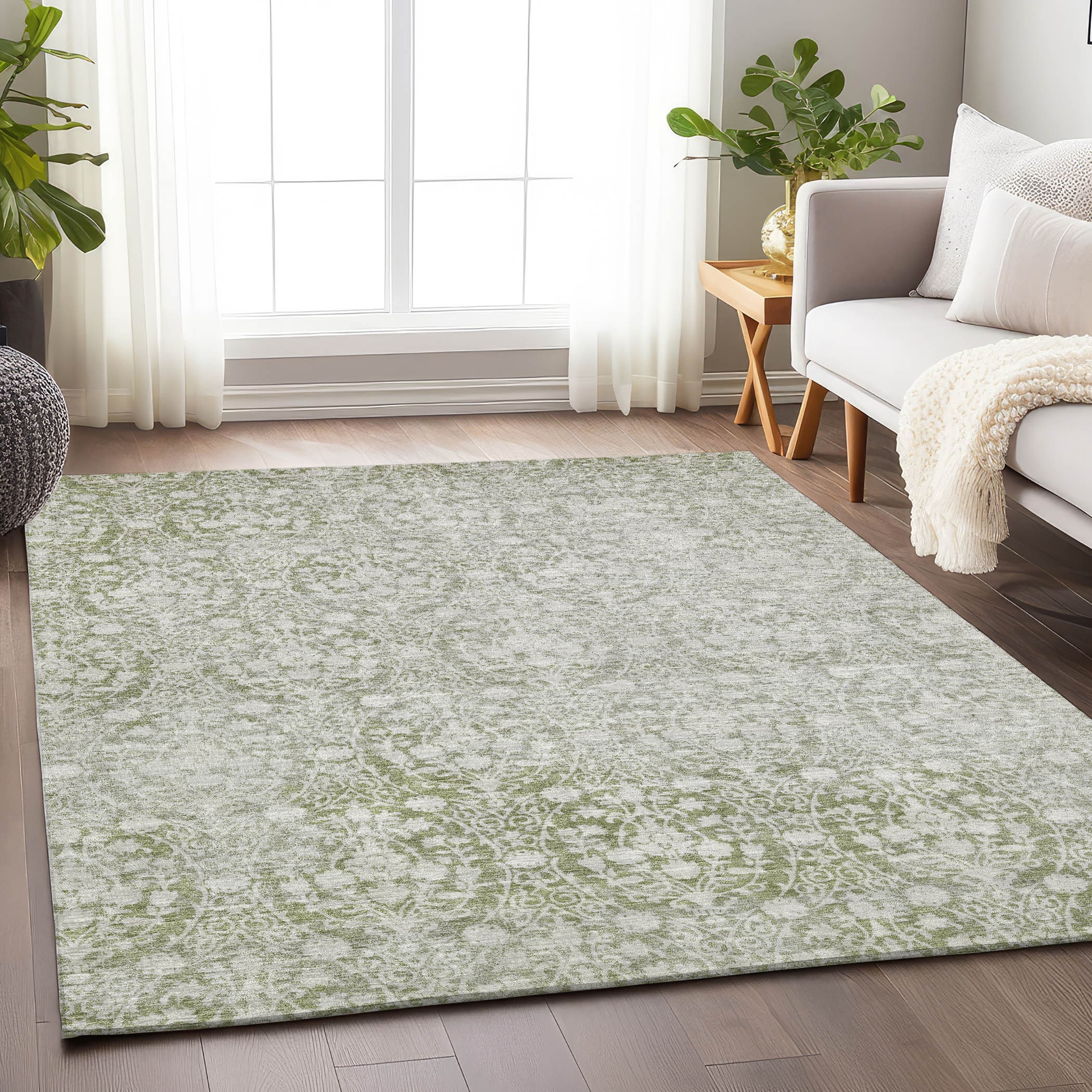 Addison Rugs ACN1231AL10X14 Chantille ACN1231AL 10 x 14 (ft) Polyester Aloe Rectangular Indoor/Outdoor Geometric Machine washable Area rug