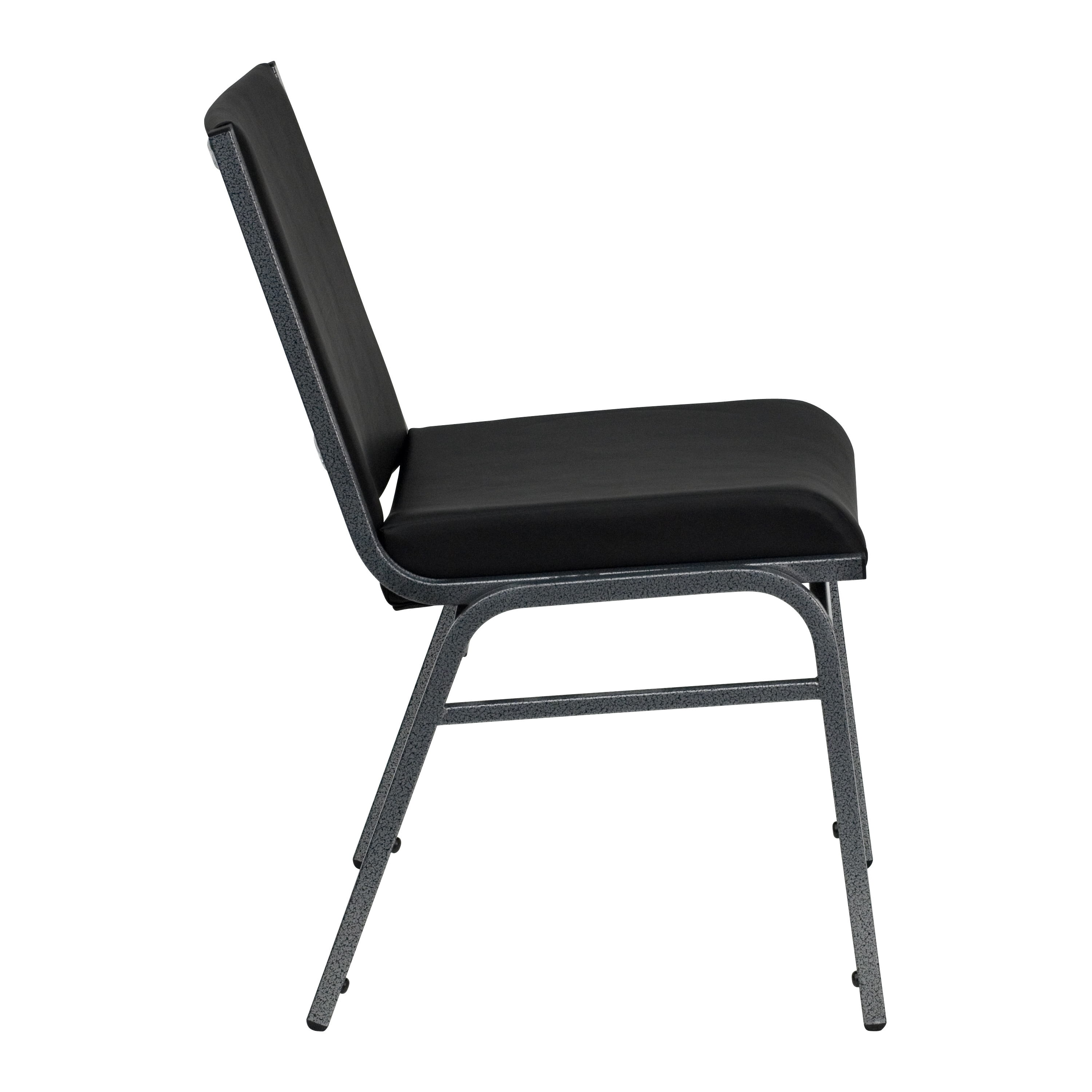 Hercules Series Contemporary Black Vinyl Metal Stack Chair