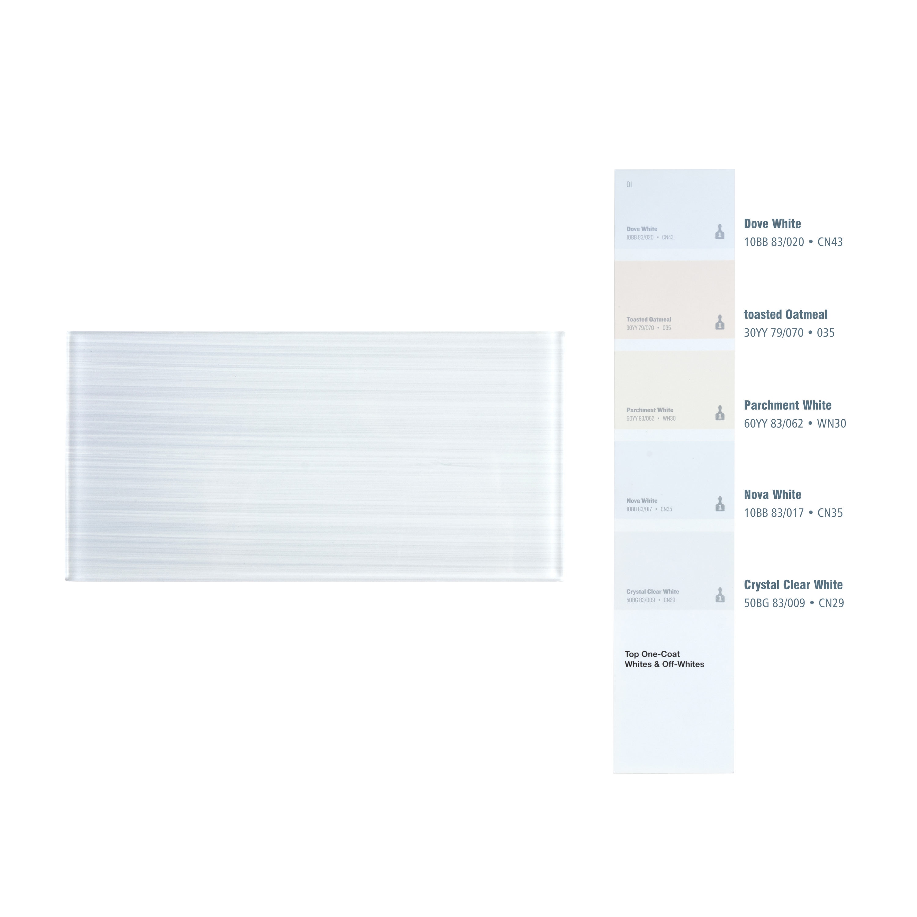 White Hand-Painted Glass Peel and Stick Subway Wall Tile