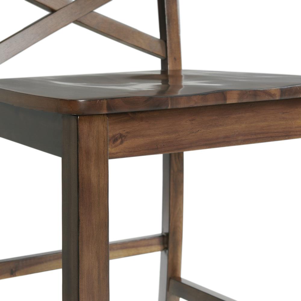 Rustic Brown Cherry Counter Height Dining Set with 4 Chairs and Bench