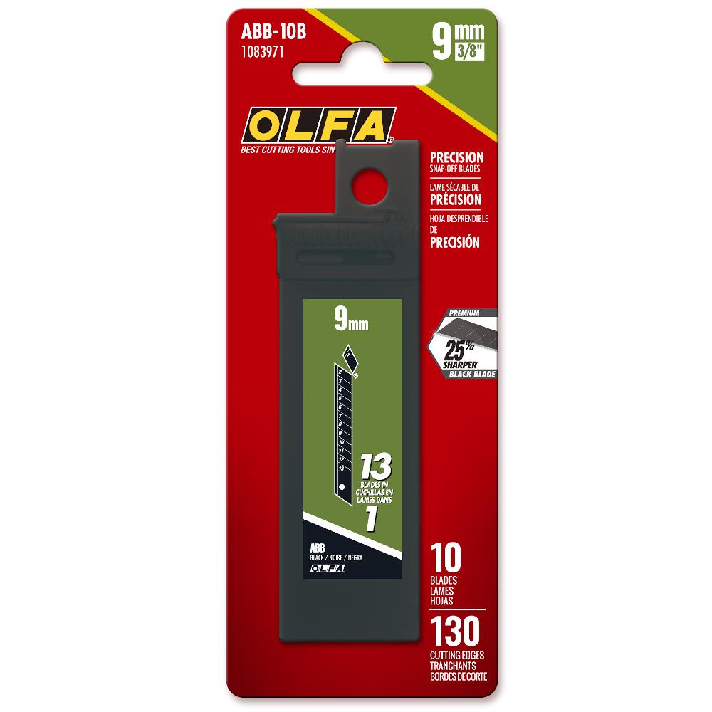OLFA 9mm Precision Stainless Steel Blades (Pack of 10) (AB-10S)