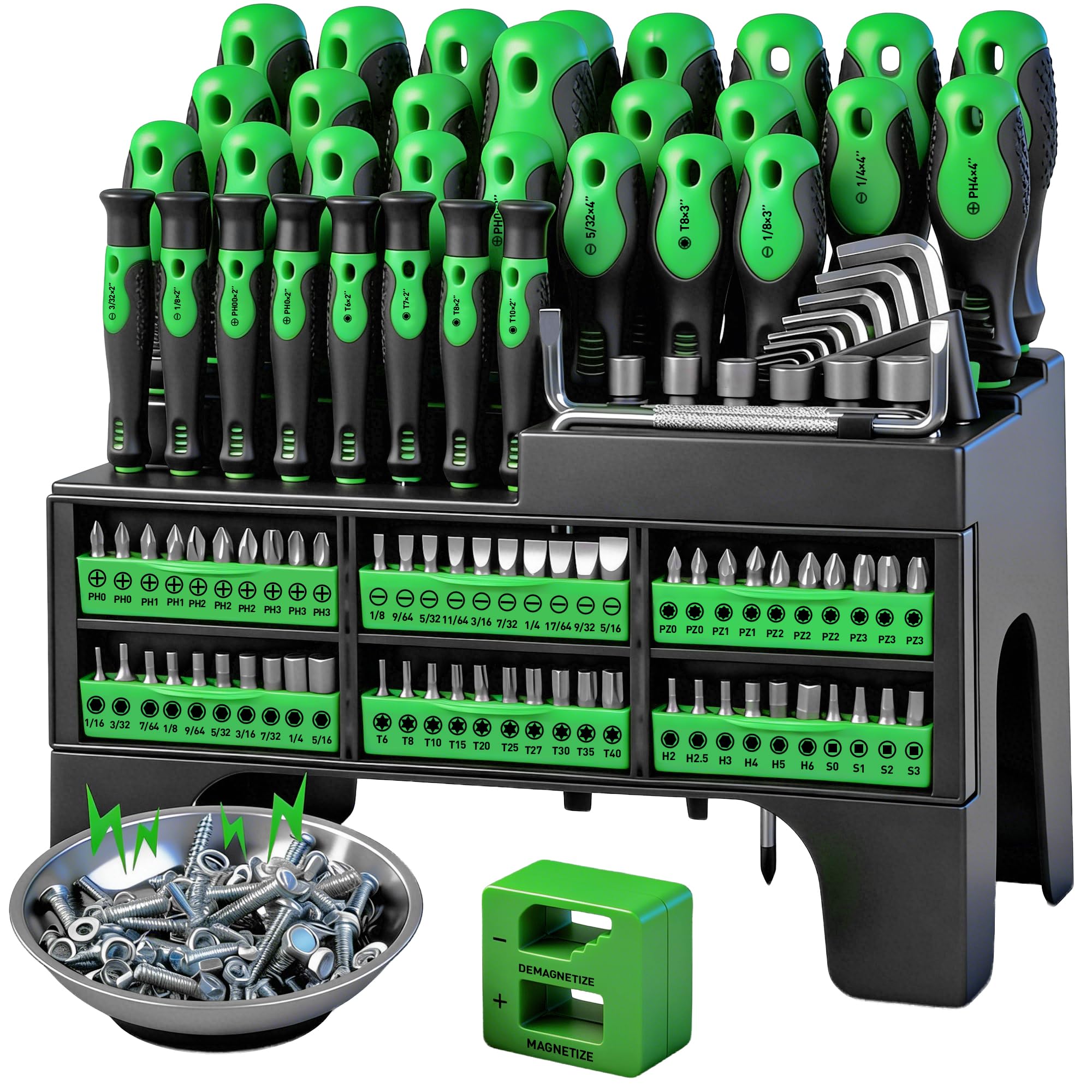 Linder Group Inc 118 Piece Magnetic Screwdriver Set With Plastic Case And Stainless Steel Magnet Tray For Precision Repair Tools Gift Kit #L3ZB3HDA