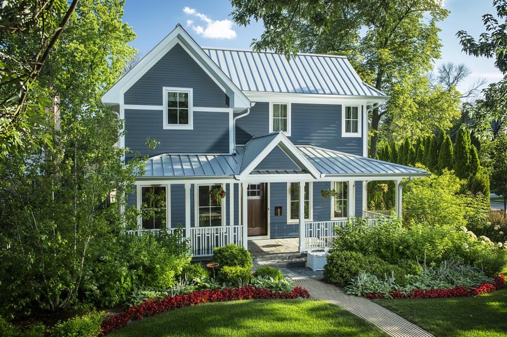 James Hardie Statement Collection HZ5 Fiber Cement Smooth Lap Siding Evening  Blue 8.25-in x 144-in at