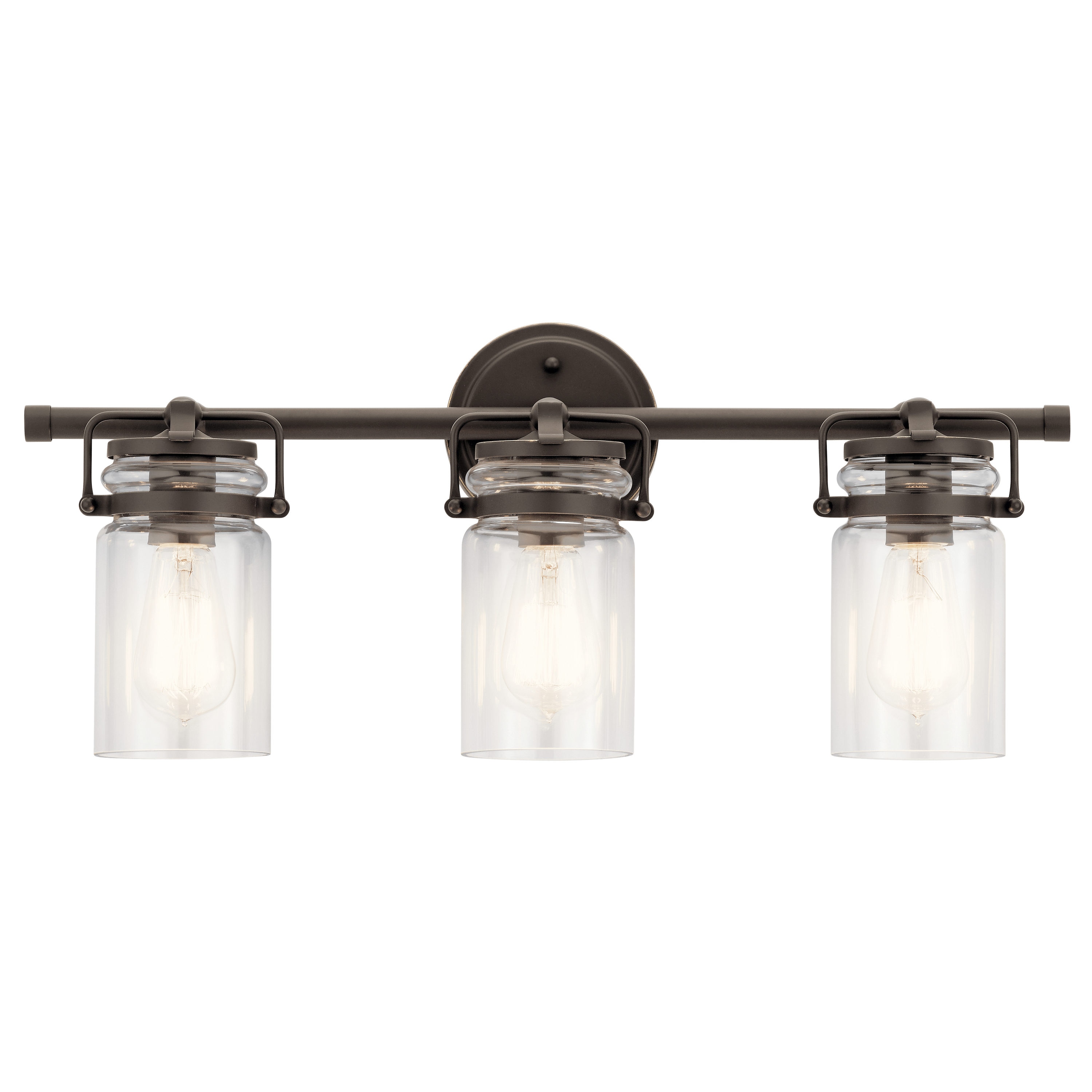 Kichler 45689OZ Brinley 24-in 3 -Light Bronze Farmhouse Vanity light