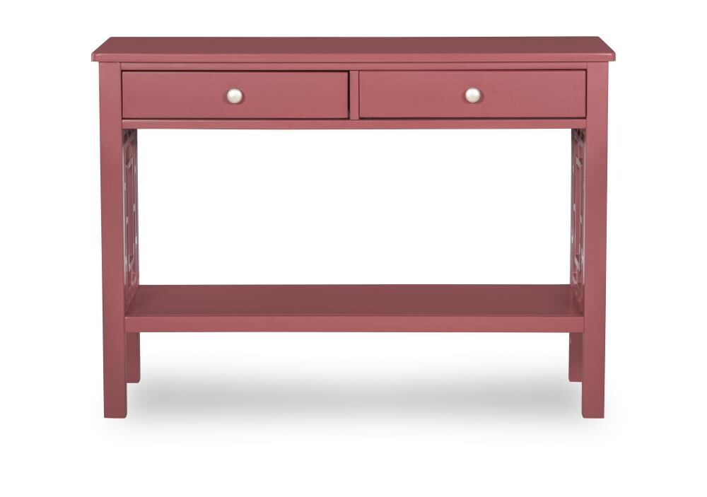 Linon WM134MER01U Whitley Farmhouse Merlot Wood Console Table