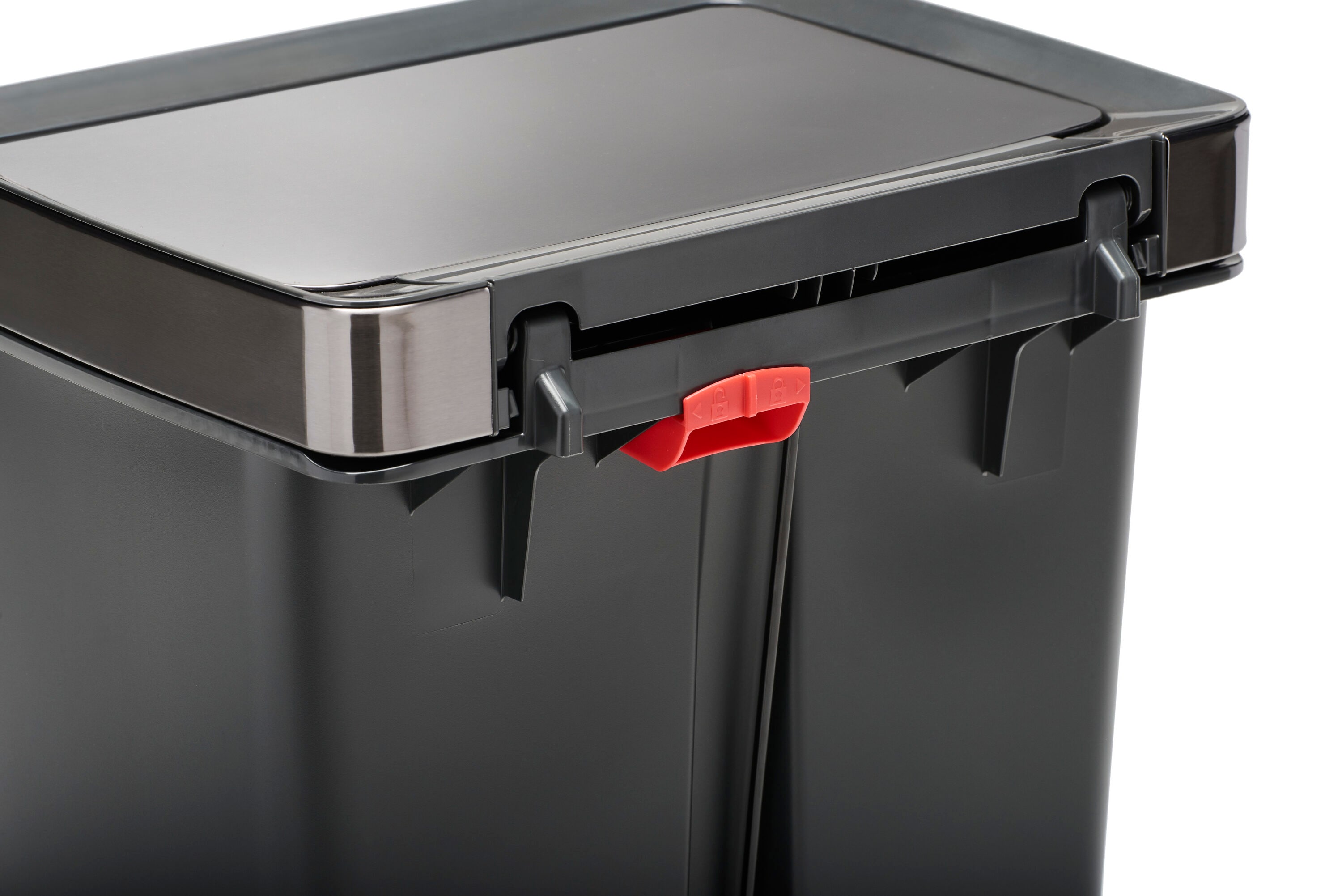 Rubbermaid Premier High-Capacity Step-On Trash Can, 19 Gallon, Charcoal,  Stainless-Steel Rim, Lid Lock, Quiet Lid, for Home/Kitchen/Common Space