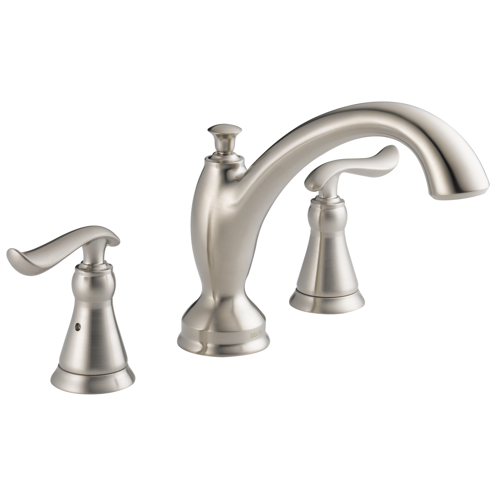 Delta Linden Stainless 2-handle Deck-mount Roman Low-arc Bathtub Faucet ...