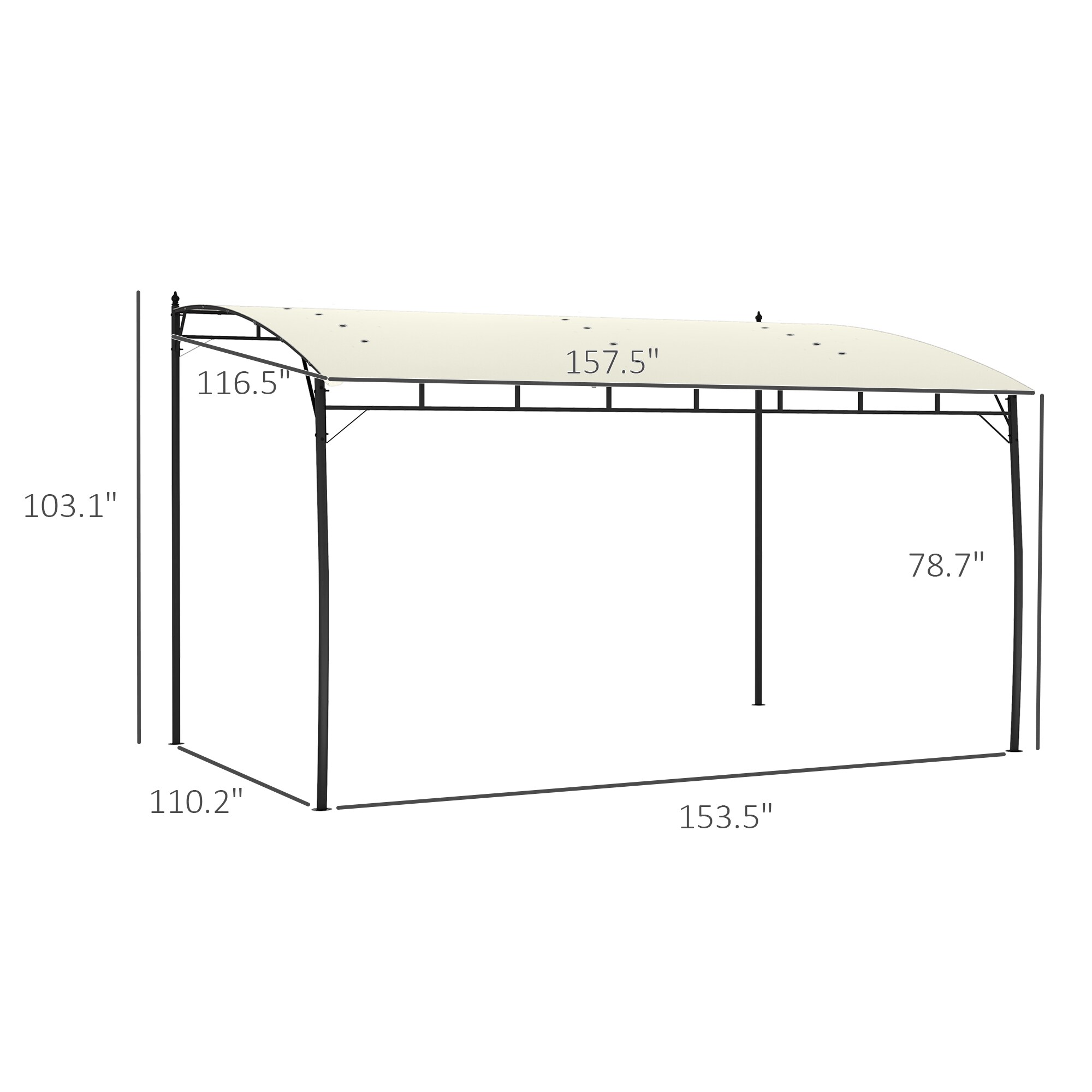Outsunny 84C-471V00CW Wood-Resin-Gazebos - View #3