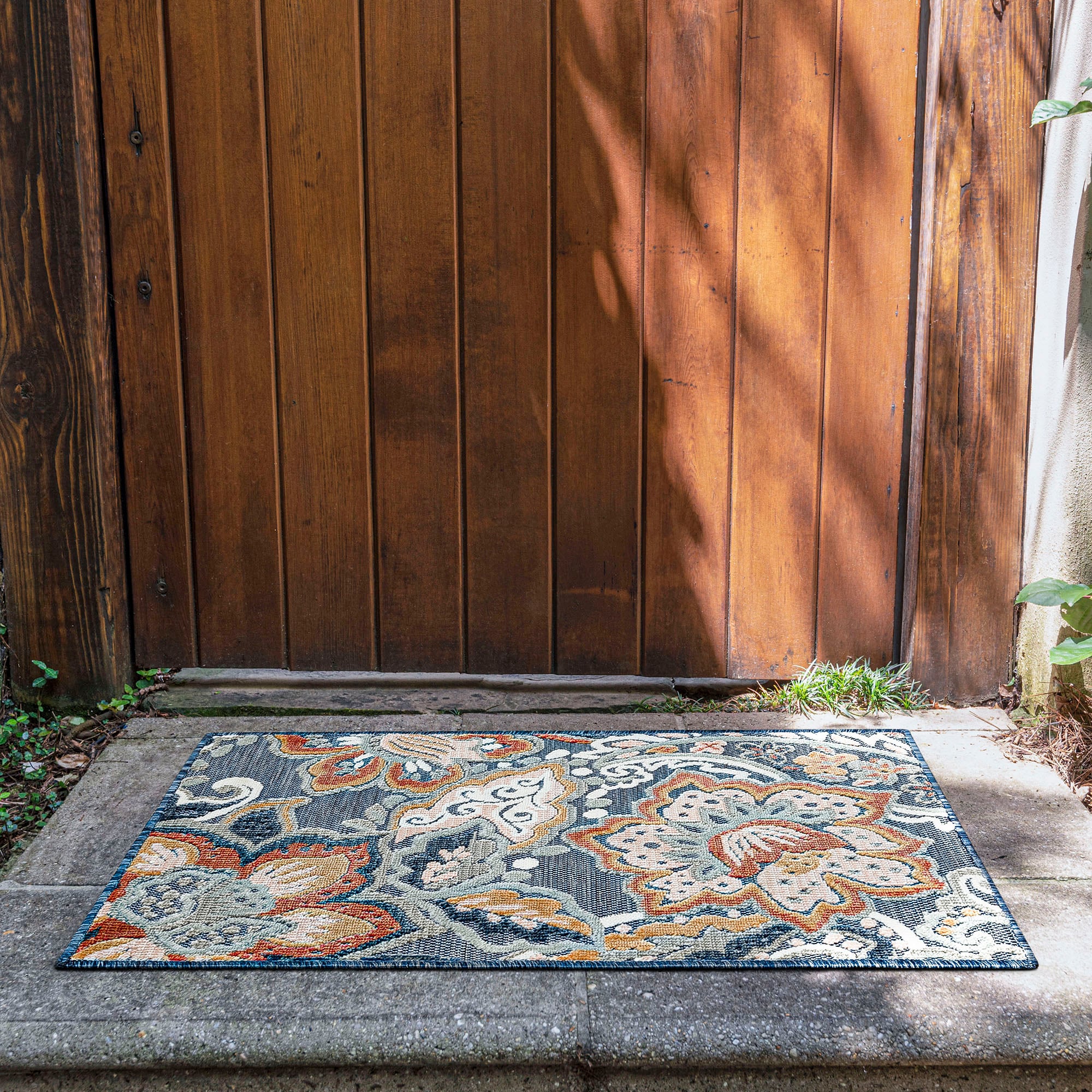 Tayse TRP1307 2X3 Tropic 2 x 3 (ft) Flatweave Polypropylene Dark Blue Rectangular Indoor/Outdoor Throw rug
