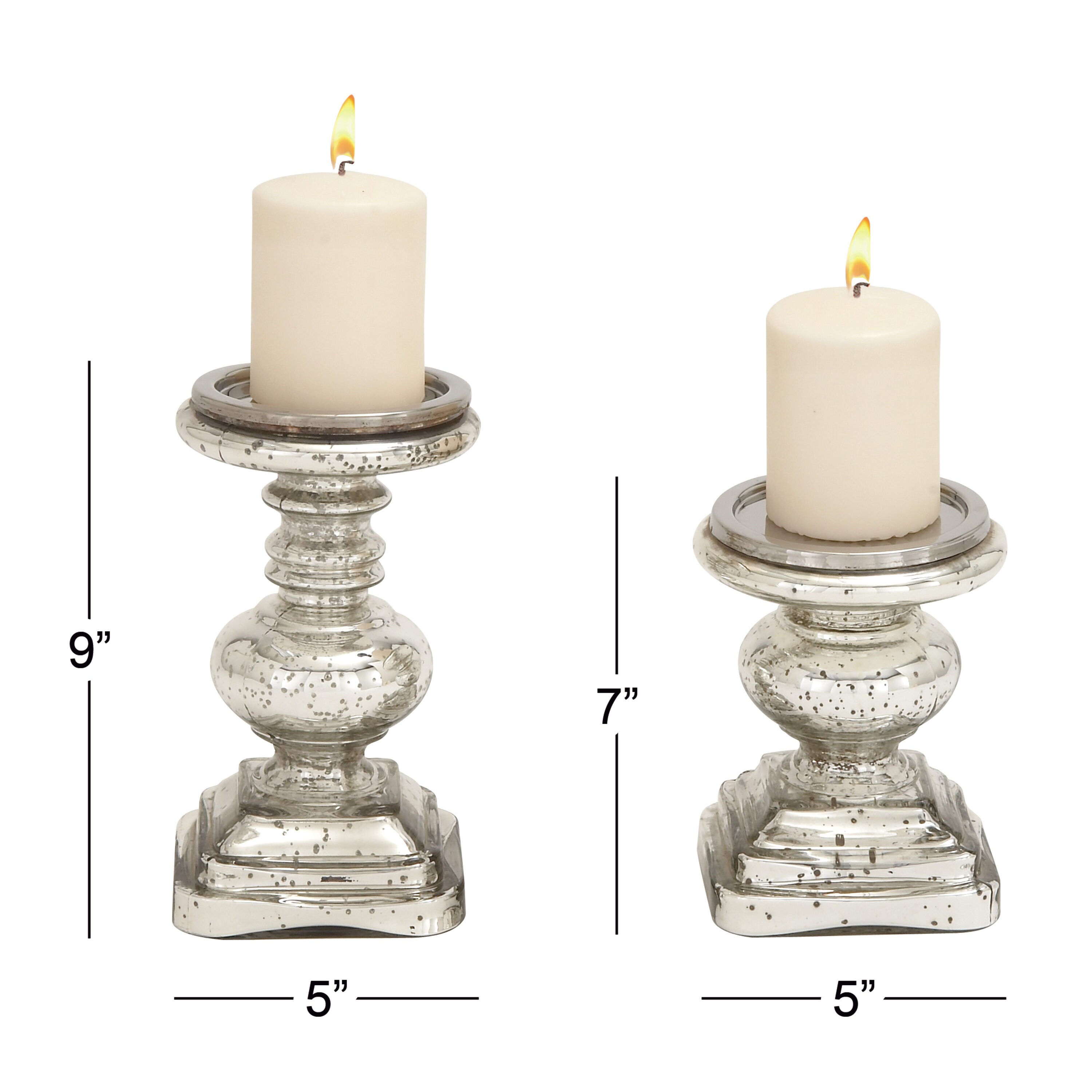 8 Half Gallon Mason Jar Cloche Pillar Candle Holders, Set of 2 - Candle  Accessories