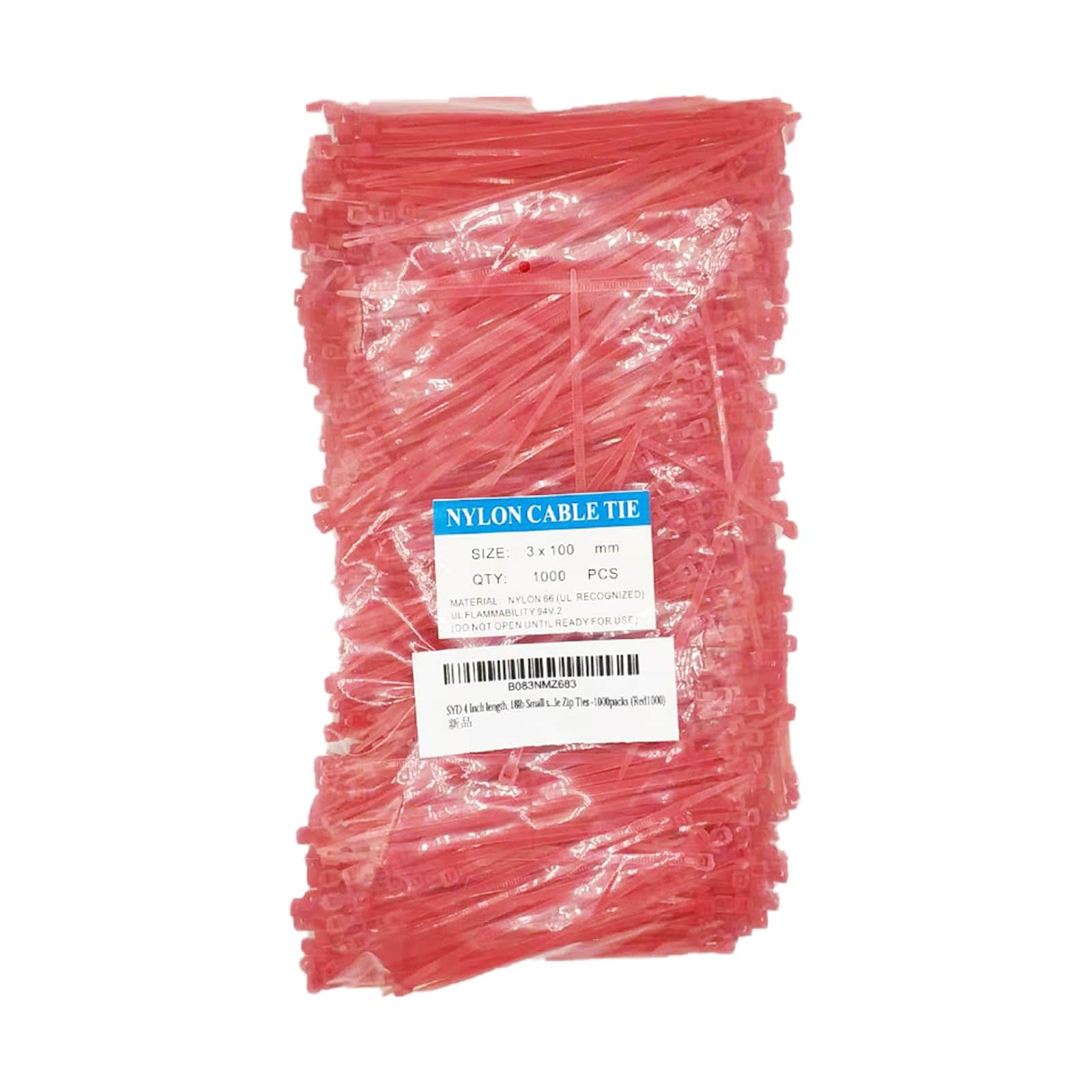 CYIKE  4 Inch Red Nylon Cable Ties 1000 Pieces 18 Pound Tensile Strength Durable Wire Organizers durable home and garden accessory designed for