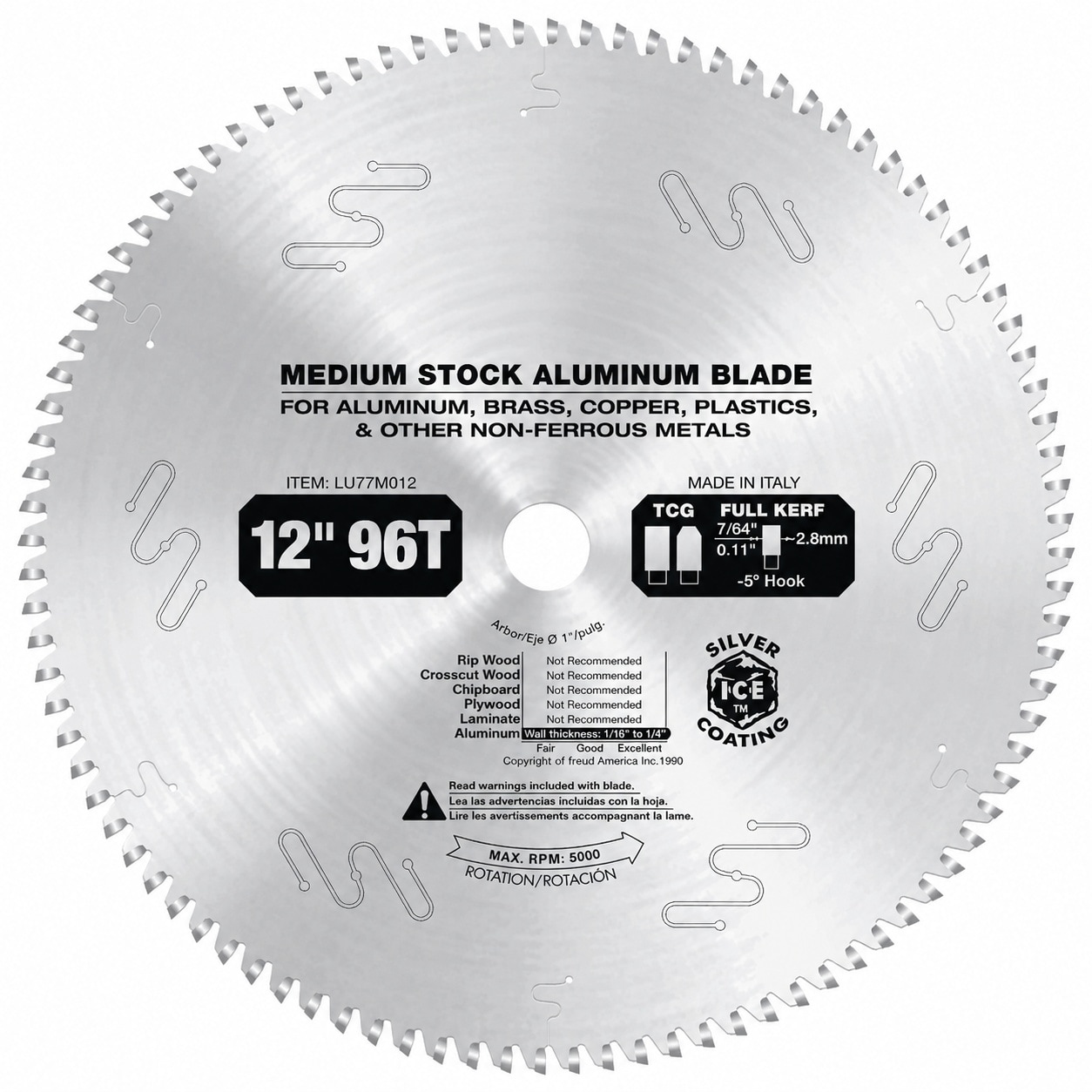 SenQWFa 12 in Medium Stock Aluminum Blade with 96 Teeth and 1 in Arbor for Nonferrous Metal Cutting durable home and garden accessory designed #LDC0818C392