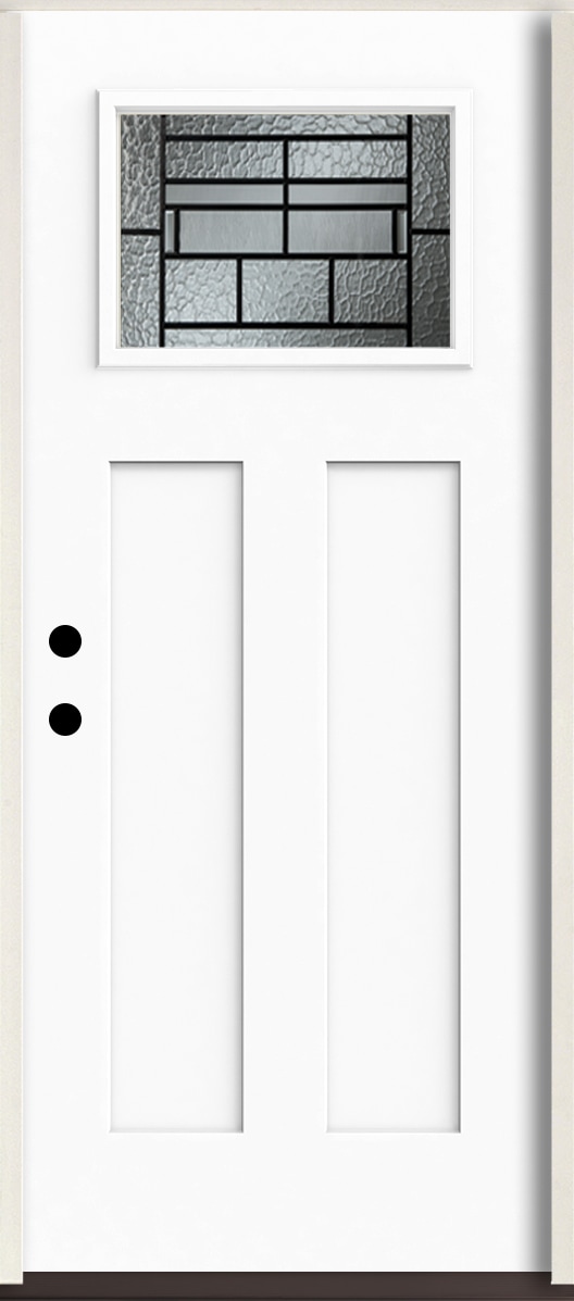 RELIABILT LO963741 Pembrook 36-in x 80-in x 4-5/8-in Fiberglass Craftsman Right-hand inswing Modern White Paint Painted Prehung Front Door Insulating core