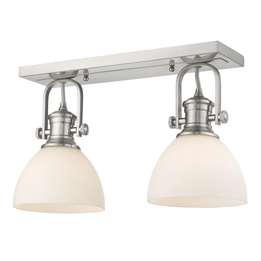 Golden Lighting 3118-2SF PW-OP Hines 2-Light 8.25-in Pewter Semi-flush Mount Light
