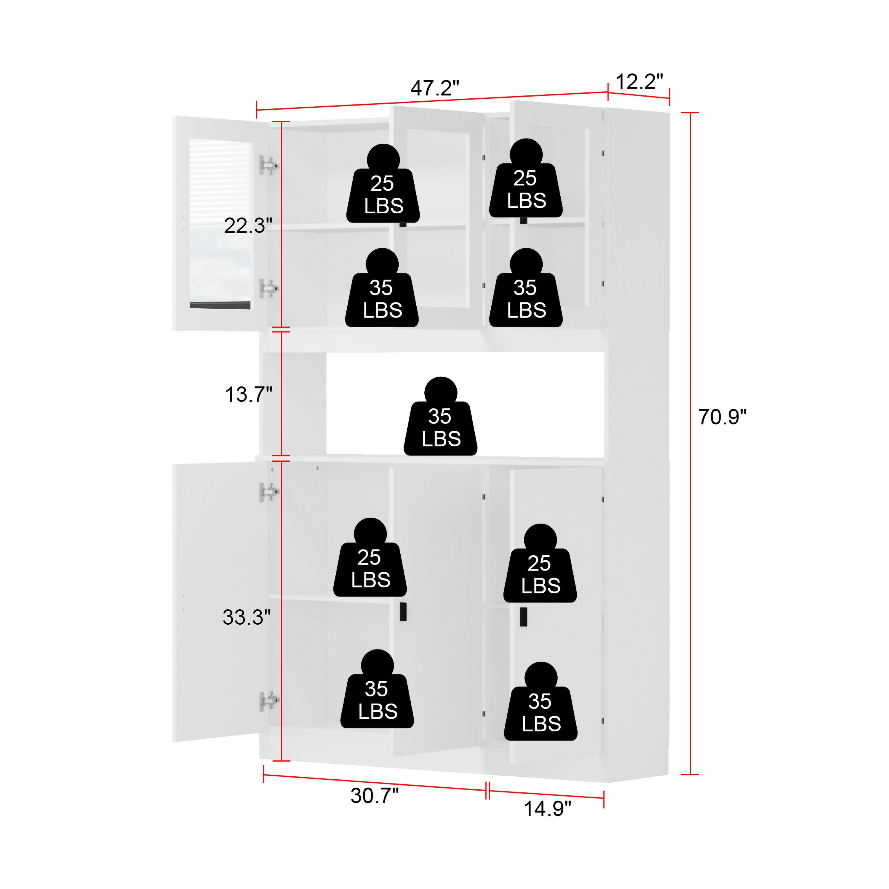 FUFU&GAGA Contemporary/Modern White Pantry with Wine Storage in the ...