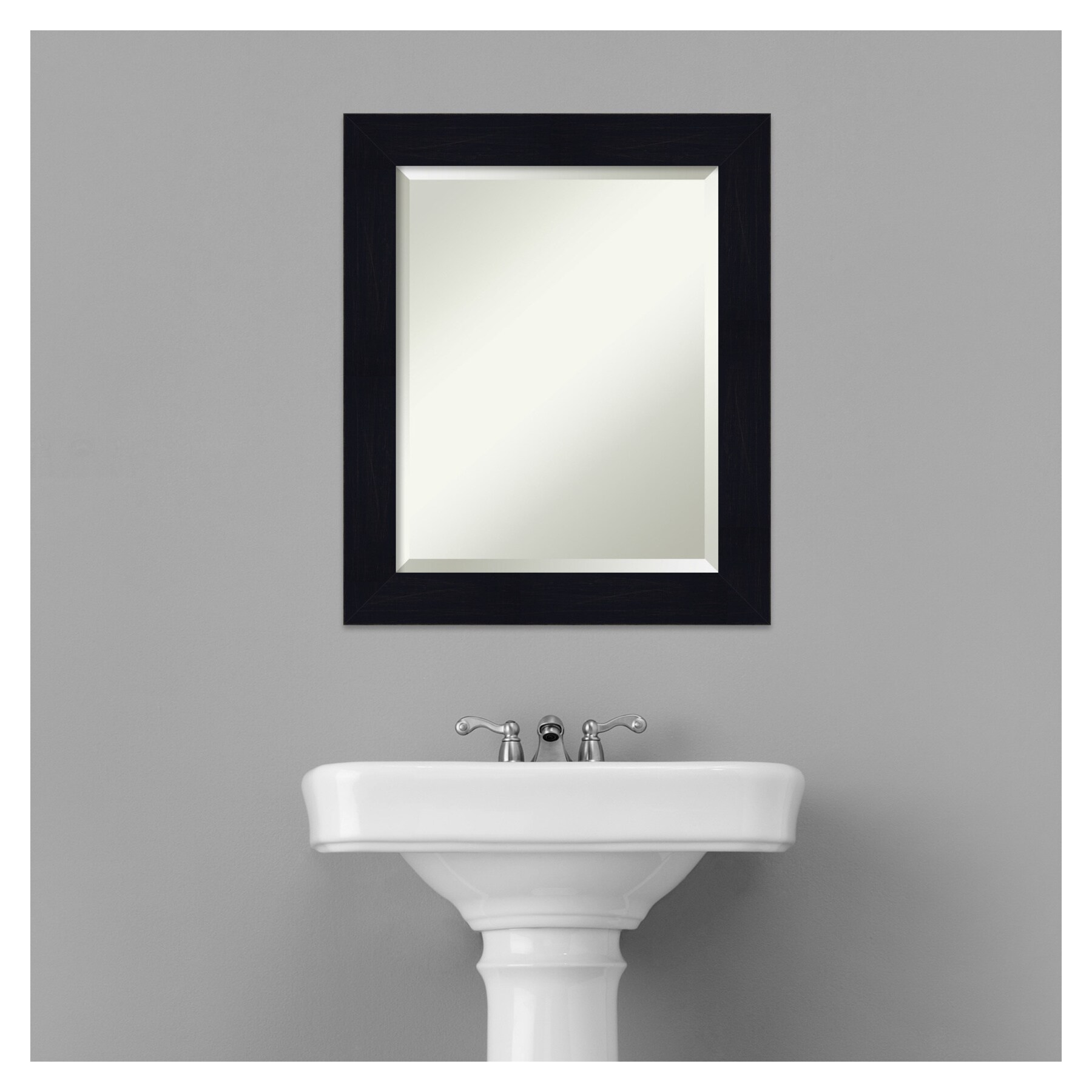 Amanti Art Bathroom Mirror, Shiplap Navy 20.25-in x 24.25-in Framed ...