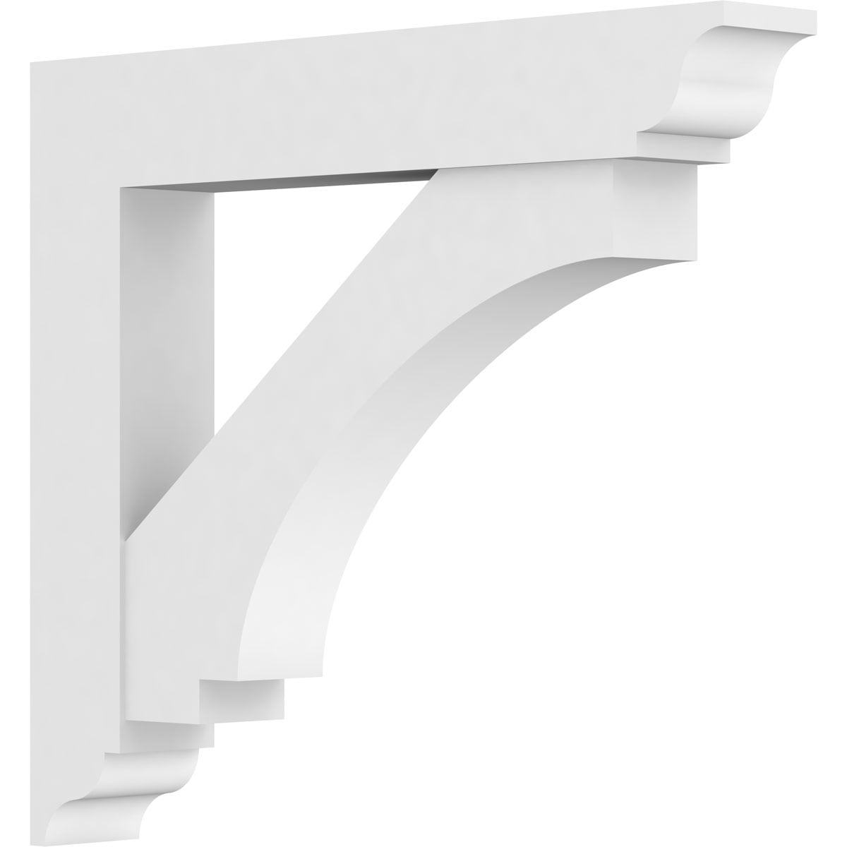 Ekena Millwork BKTP05X30X30IMP01 Standard Imperial 5-in x 30-in x 30-in White PVC Standard bracket
