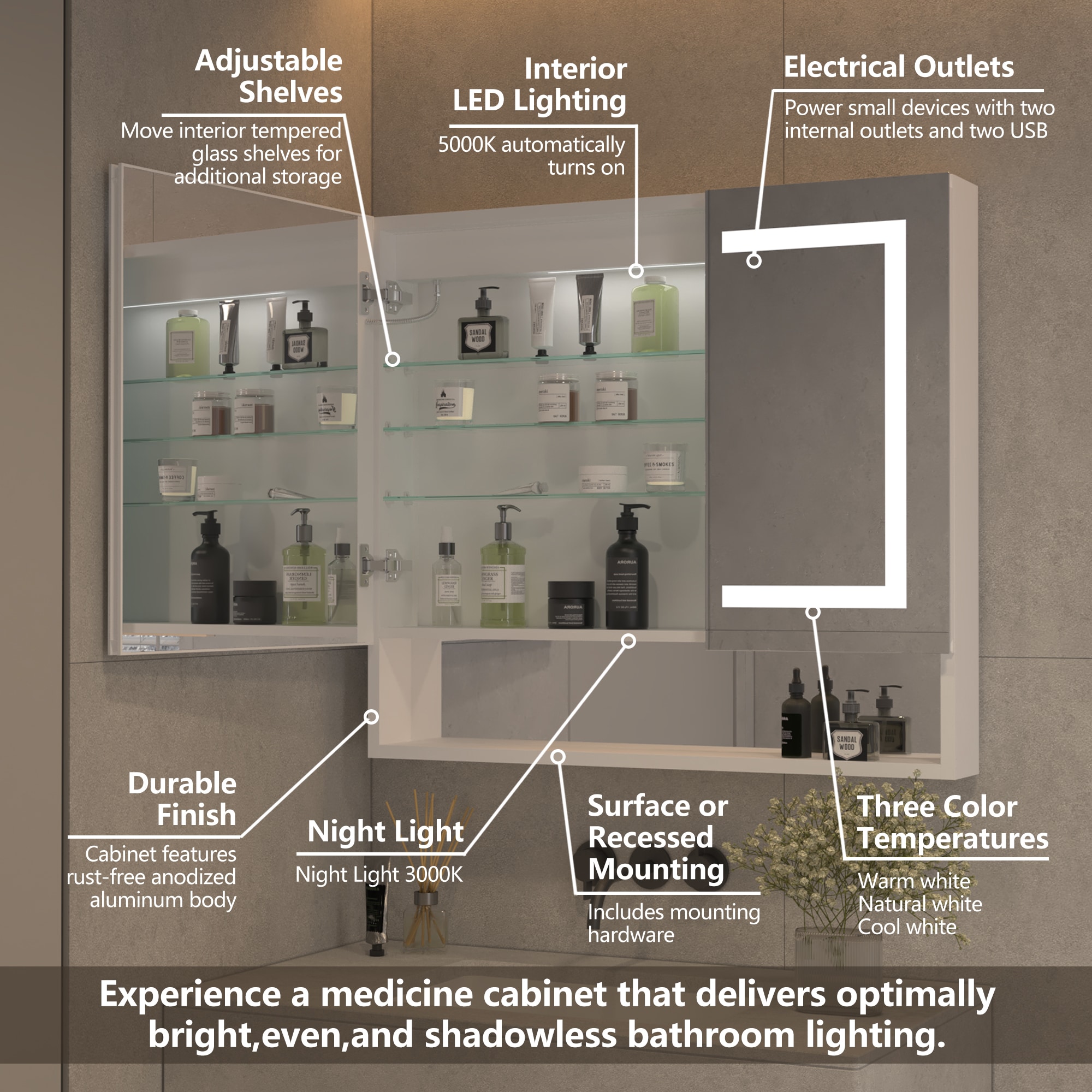 Forclover JSEX3632VFX Bathroom-Medicine-Cabinets - View #2
