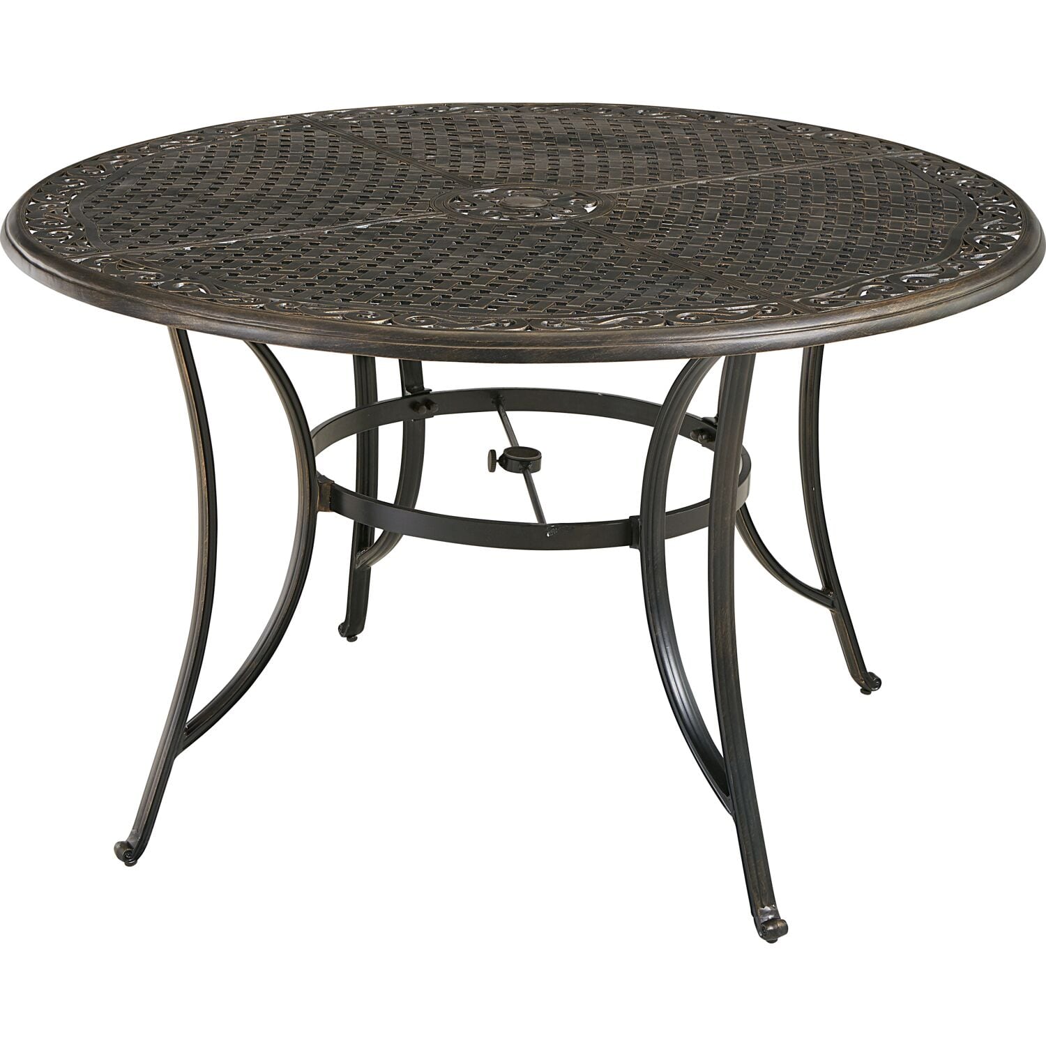 Hanover Traditions 7-Piece Bronze Patio Dining Set Aluminum Round Table ...