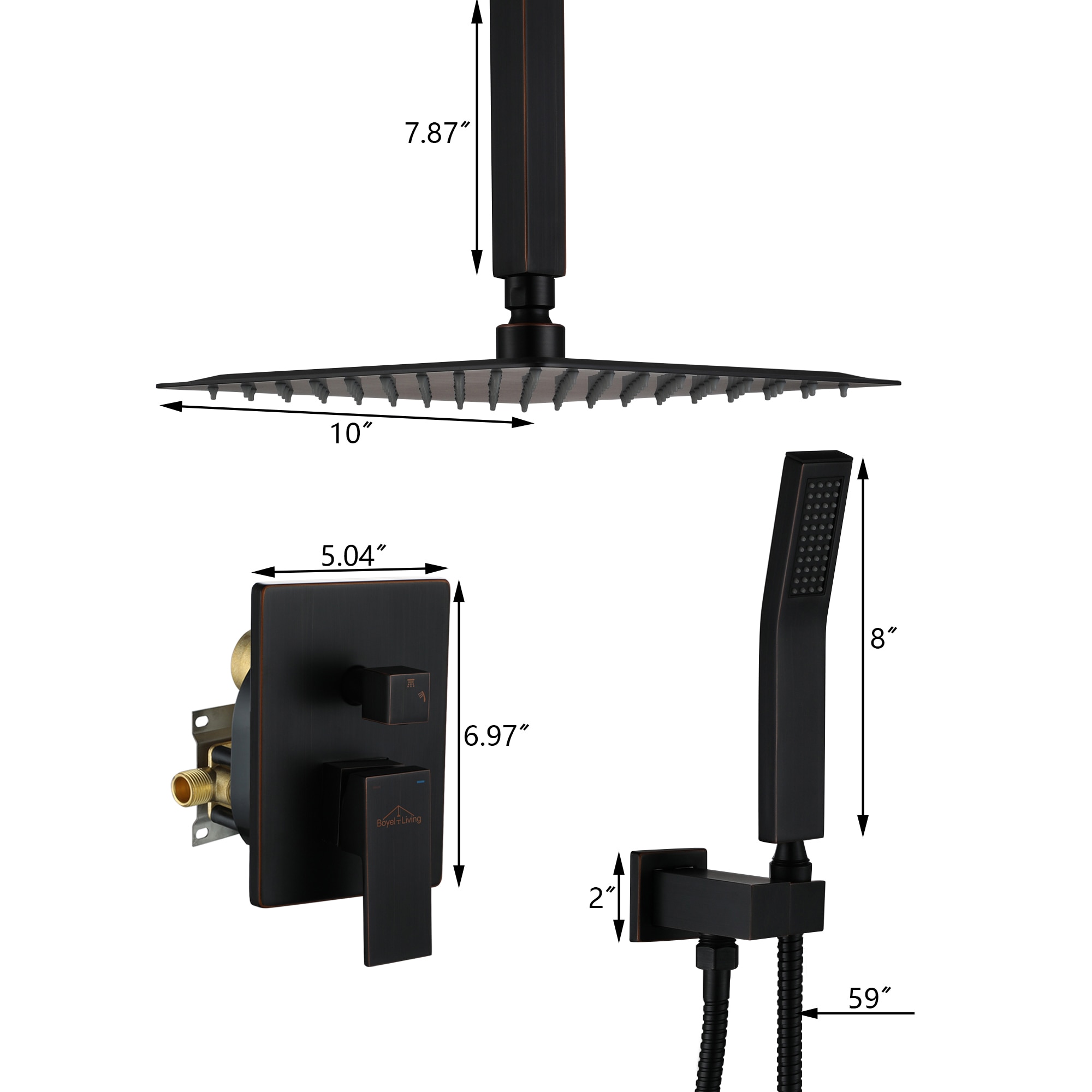 GZMR GZ-MS0616ORB Showerhead-Bar-Panels - View #9