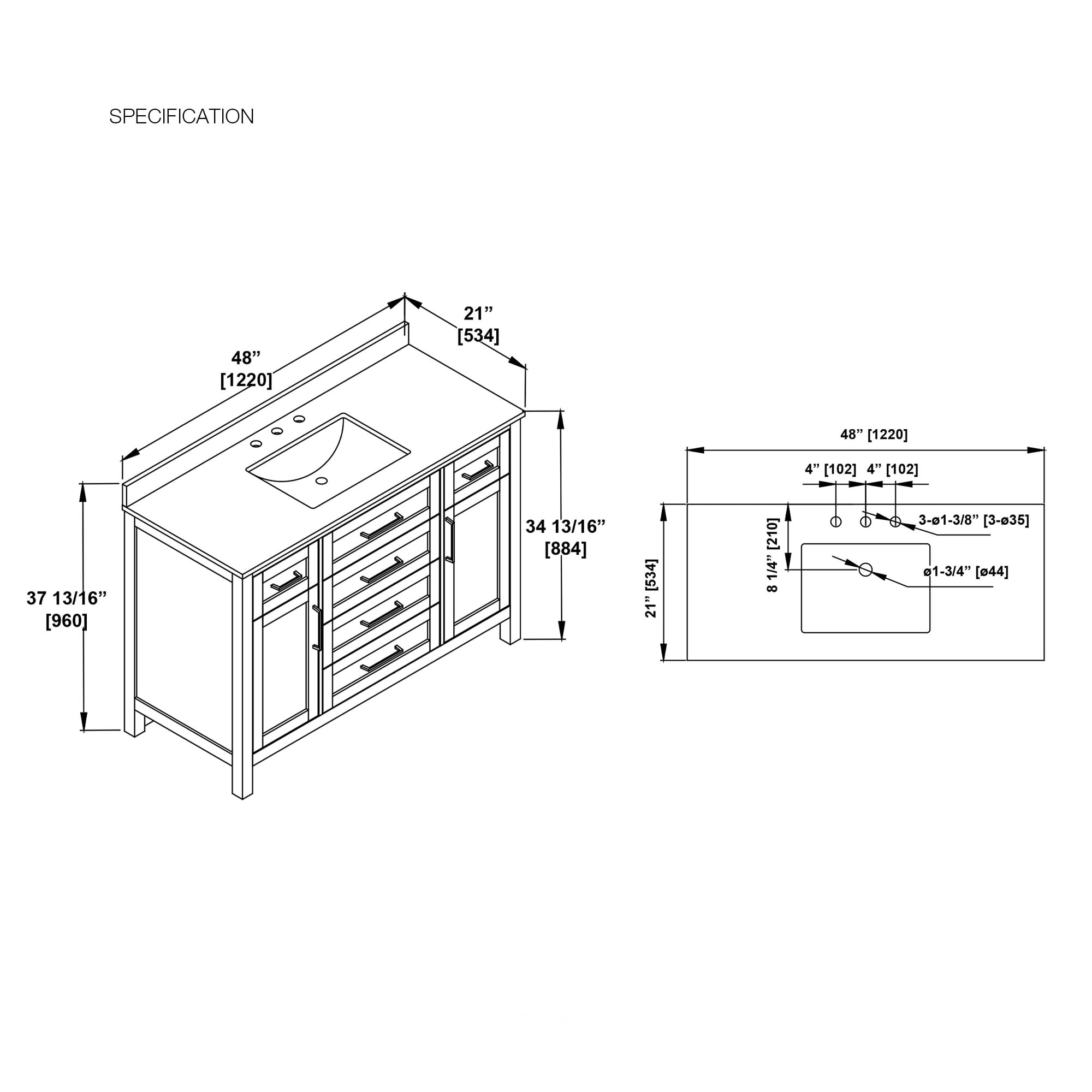 OVE Decors 15VVA-TAHO48-045 Bath-Vanity-Combo - View #3