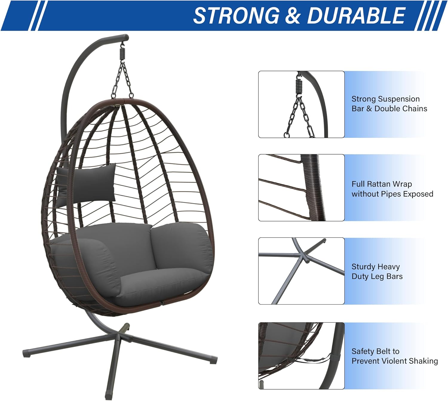 ALAULM LS-EGGCHAIR-GREY Swing-Gliders - View #5