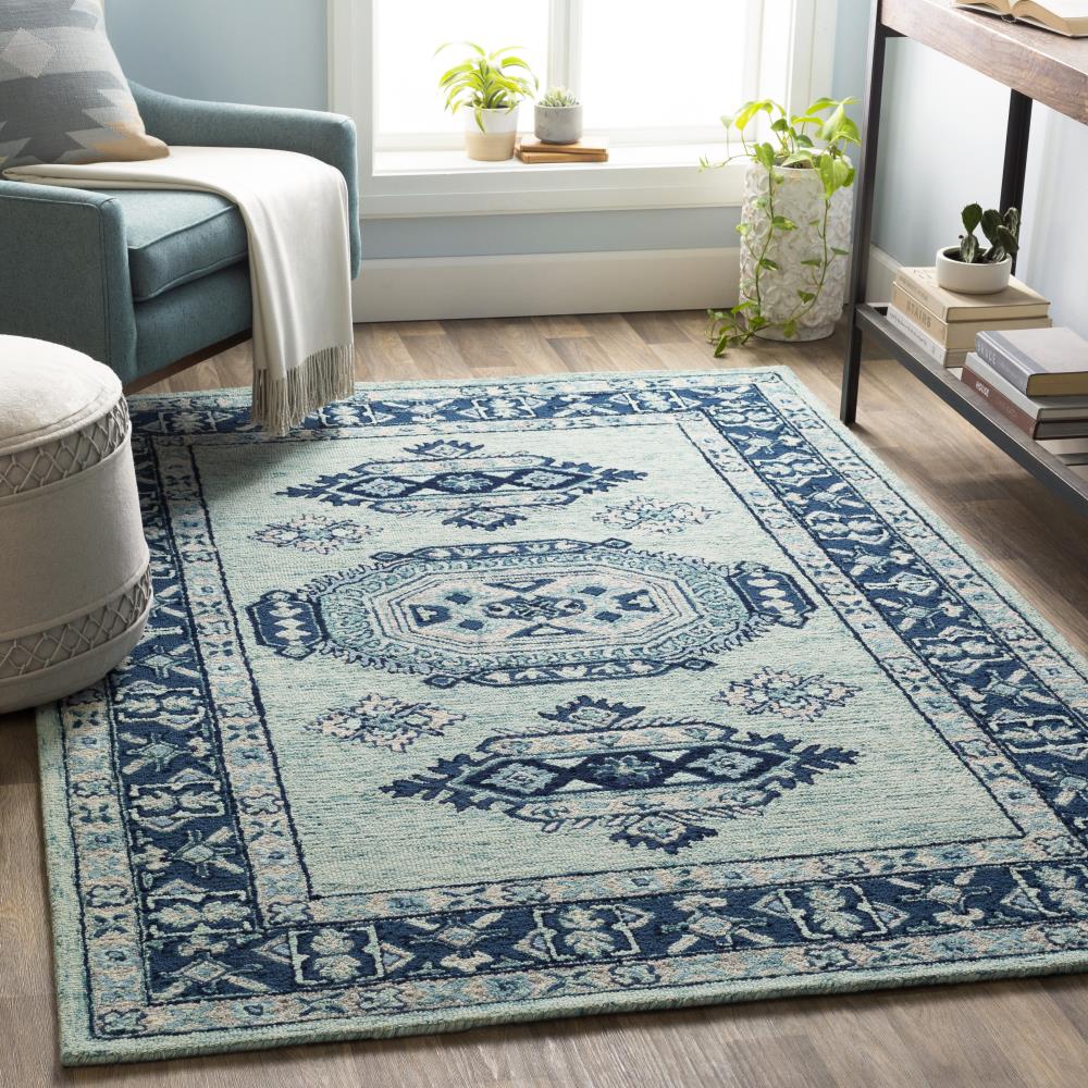 Surya Serafina 9 X 13 (ft) Wool Navy Indoor Medallion Global Area Rug ...