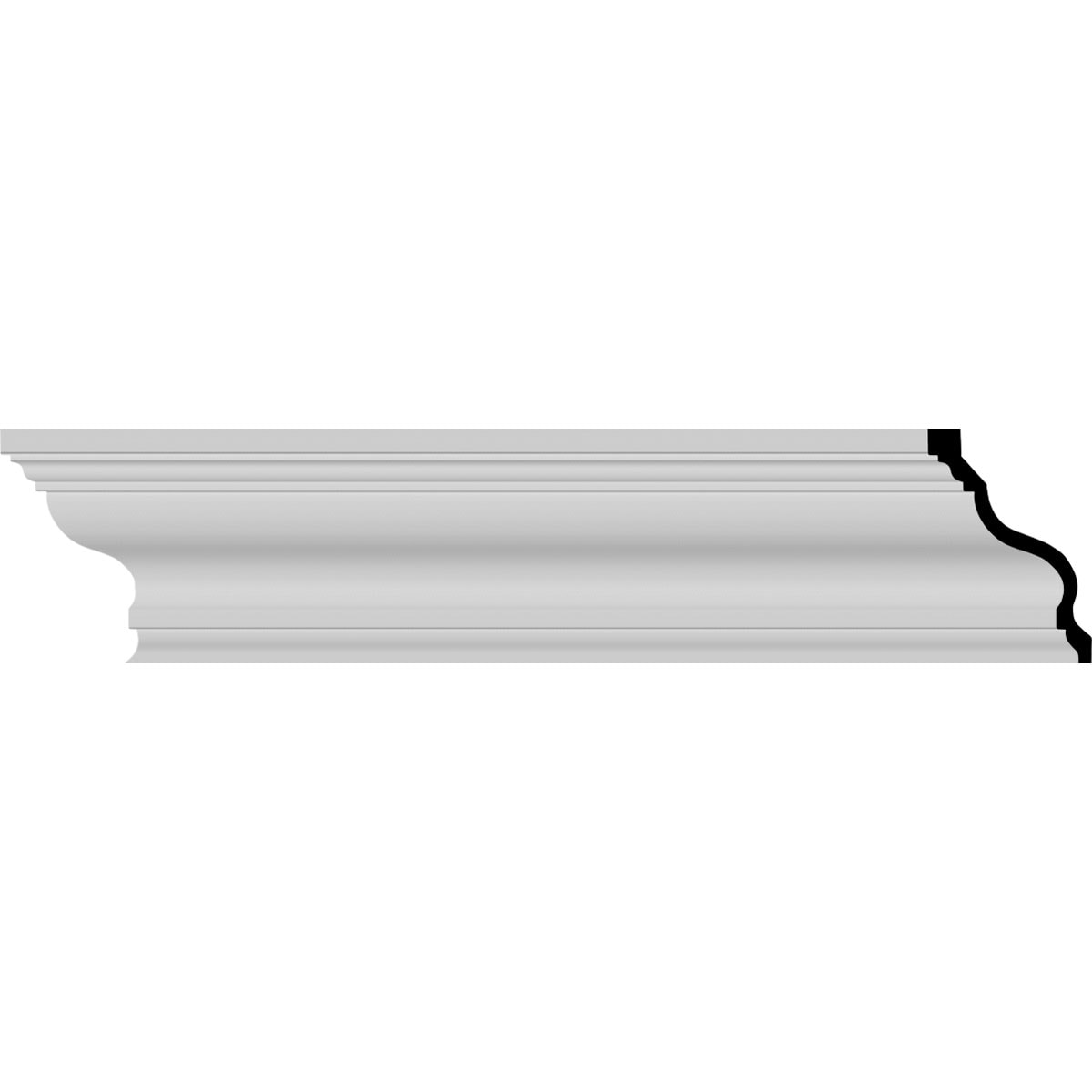 Ekena Millwork MLD05X08X10JA Jackson 5-1/4-in x 7-ft 10-1/2-in Primed Urethane Crown Moulding