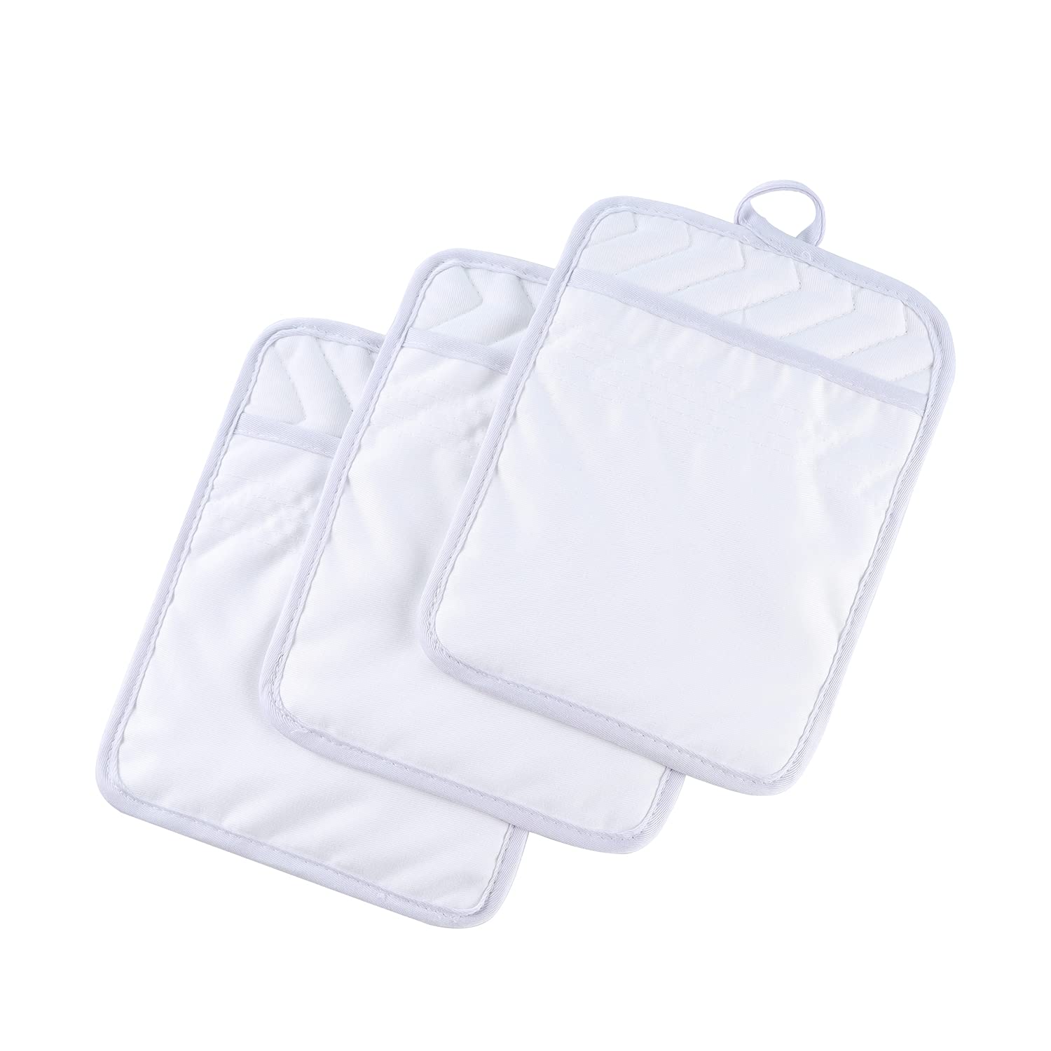 DHMHD Heat Resistant Pot Holder Set 7 by 9 Inches Oven Mitts with Non ...