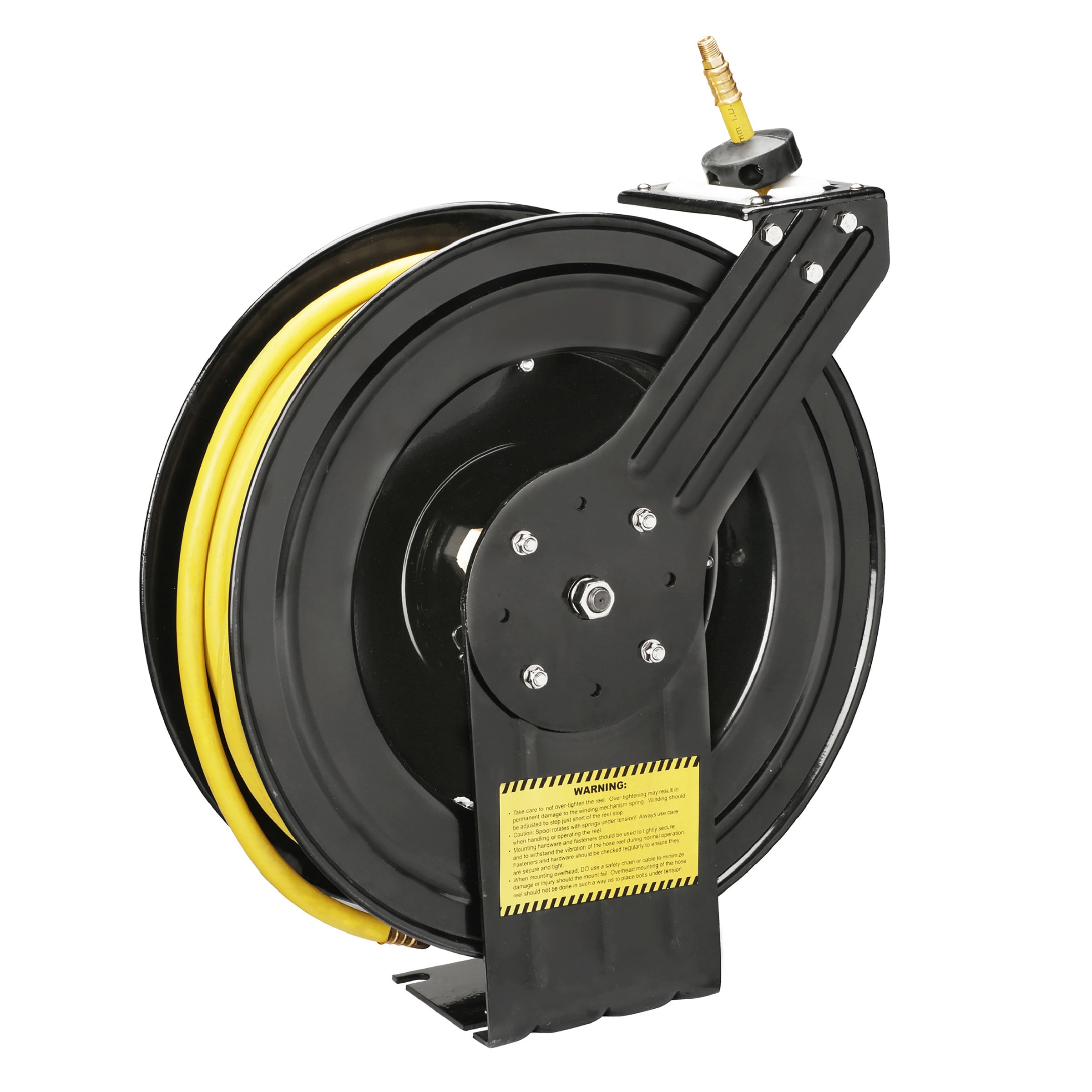 Fleming Supply Retractable Air Hose Reel, 3/8-inch x 100ft Rubber Hose with  300 PSI Max, Wall, Ceiling 761791FMG