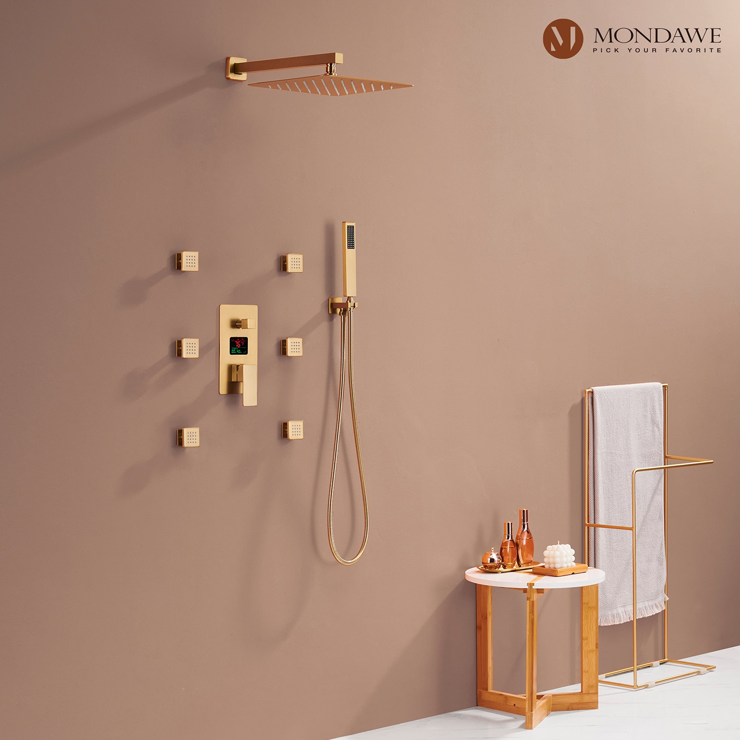 Mondawe WF6025-12BG Showerhead-Bar-Panels - View #4