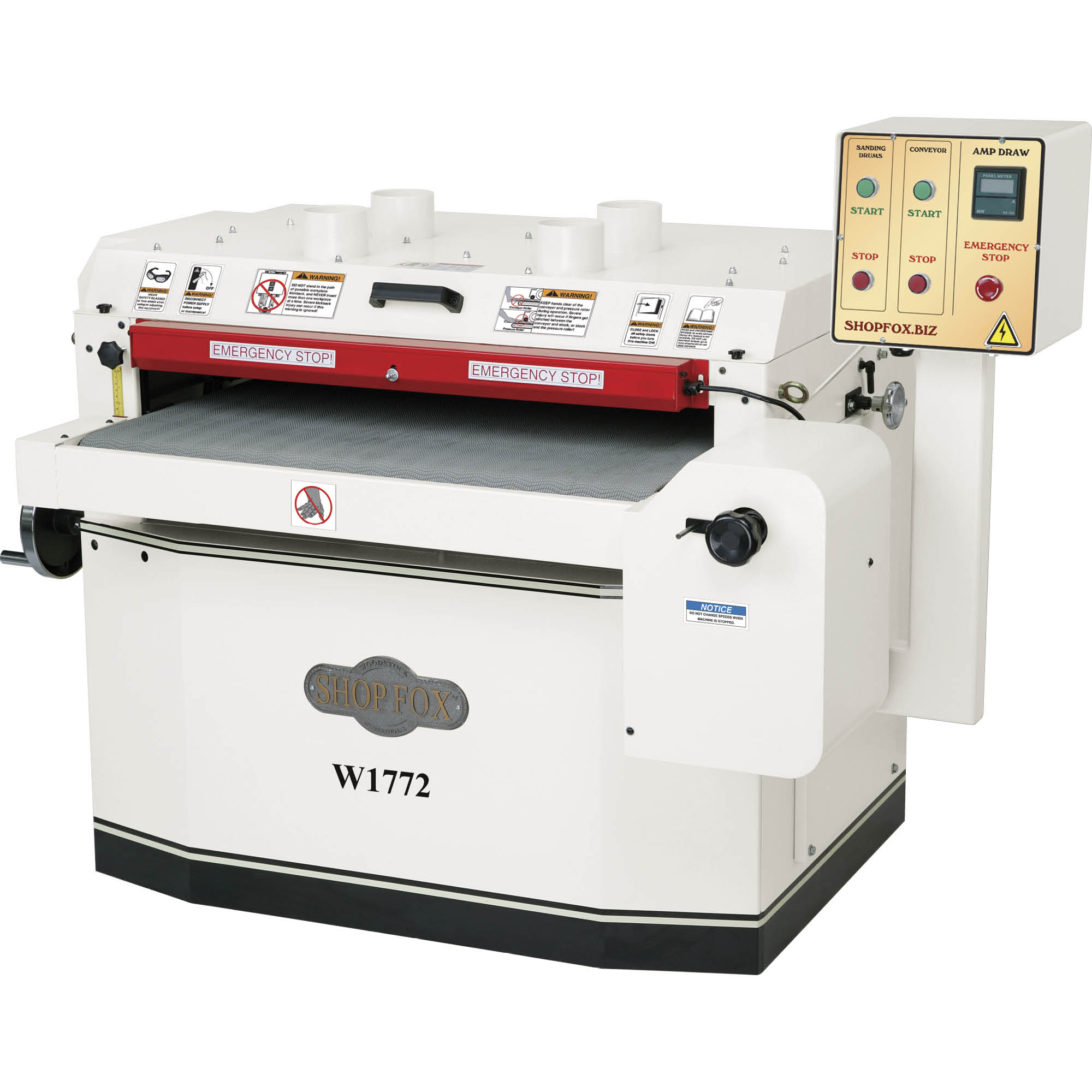 Shop Fox W1772 240-Volt 44.5 -Amp Brushless Drum Sander with Dust Management
