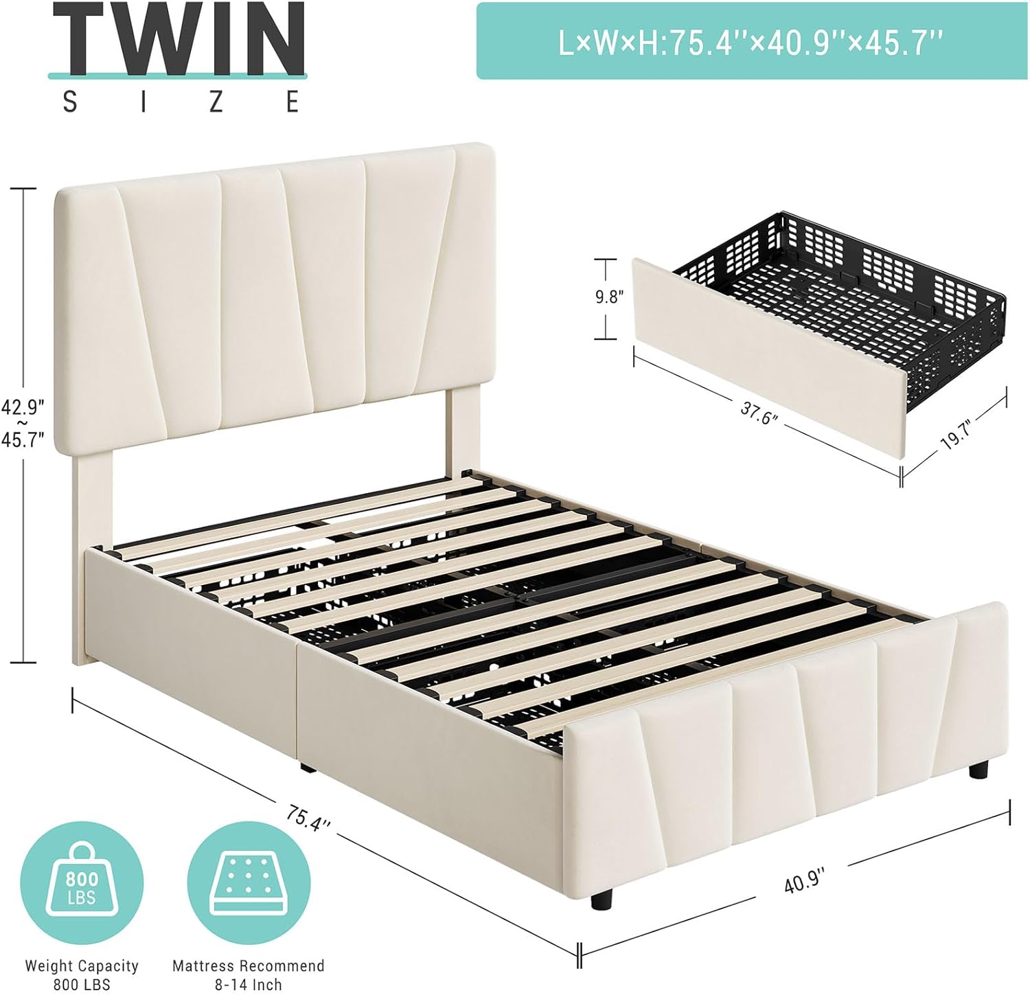Qeetex LHF-BED-PHO-103KTEII beds - View #2